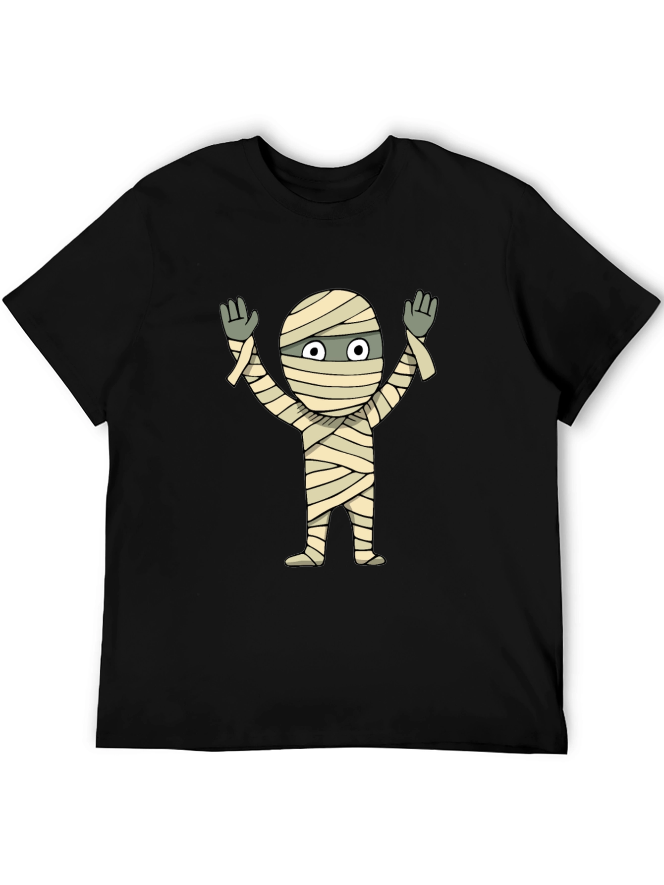 Mummy Graphic Tee - Halloween Black T-Shirt