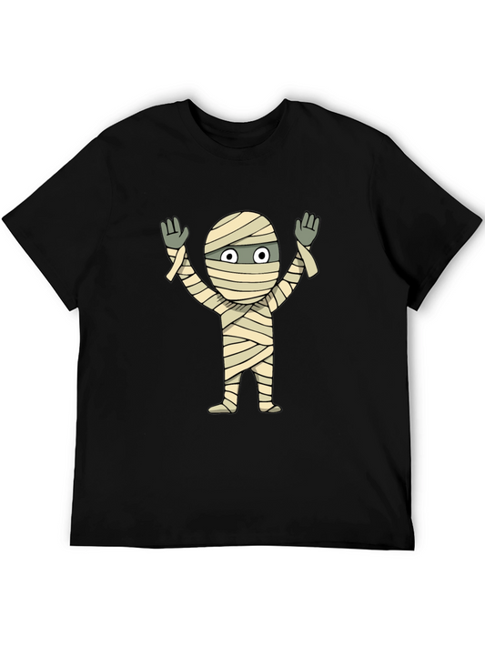 Mummy Graphic Tee - Halloween Black T-Shirt