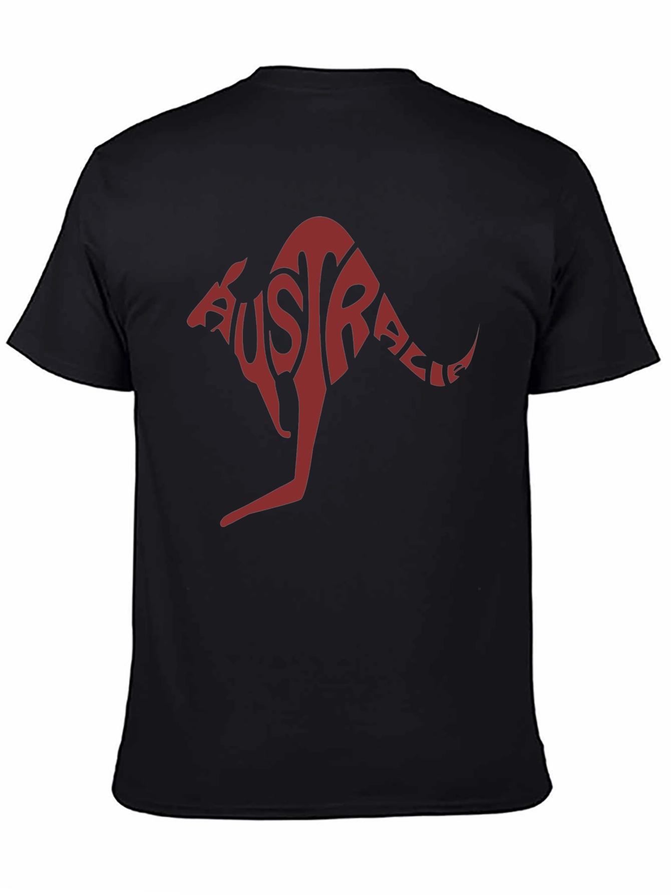 Australia Kangaroo Graphic Tee - Black Cotton T-Shirt