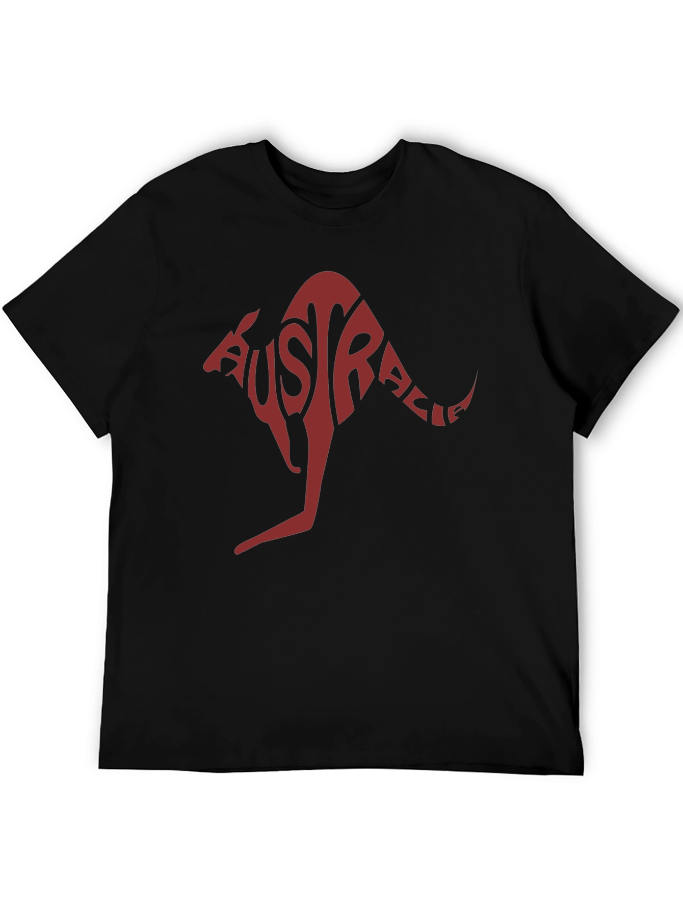 Australia Kangaroo Graphic Tee - Black Cotton T-Shirt
