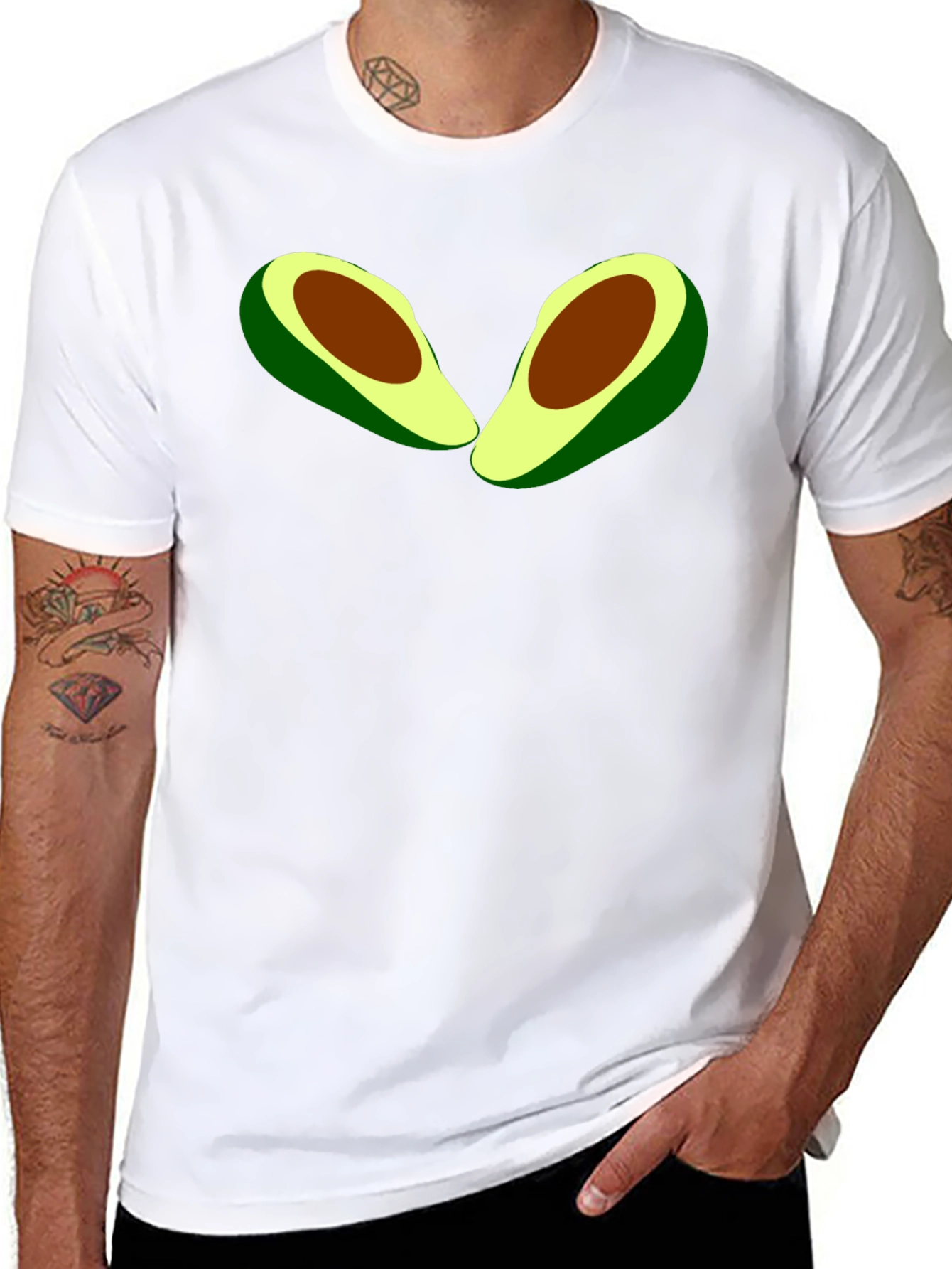 Avocado Graphic Tee - Casual Black T-Shirt