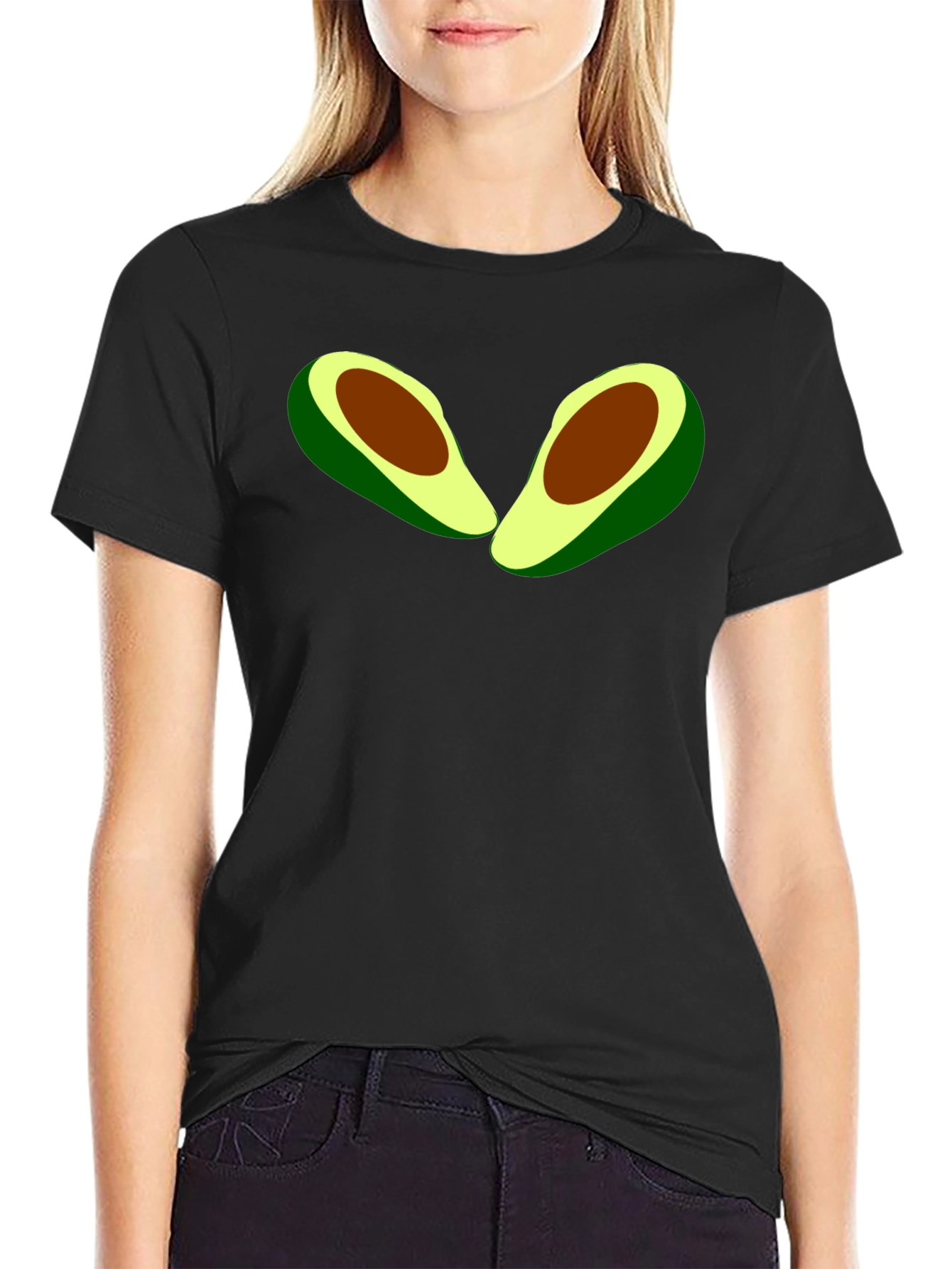 Avocado Graphic Tee - Casual Black T-Shirt