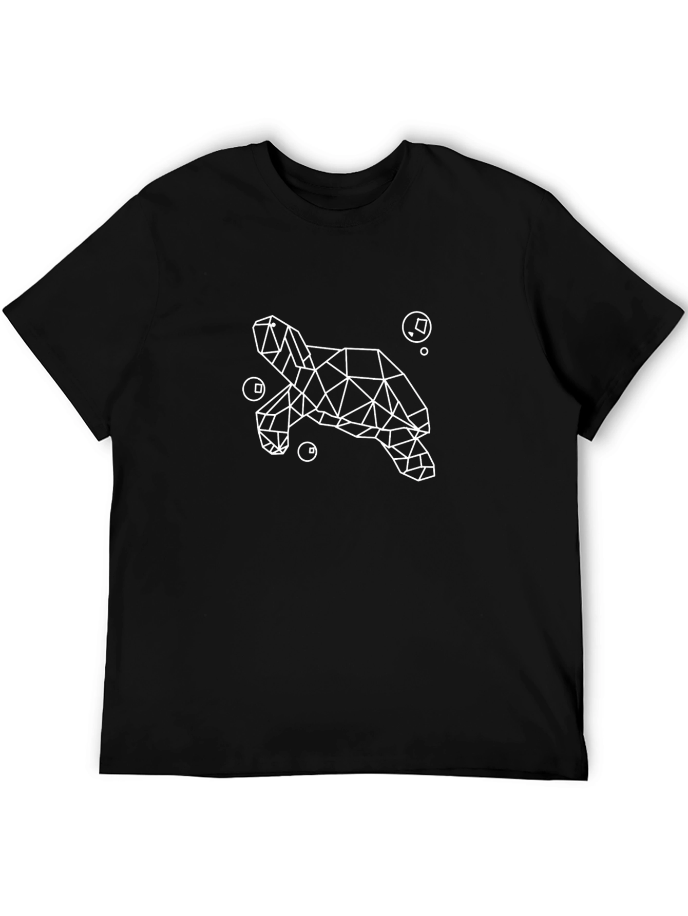 Geometric Turtle Graphic Tee - Black