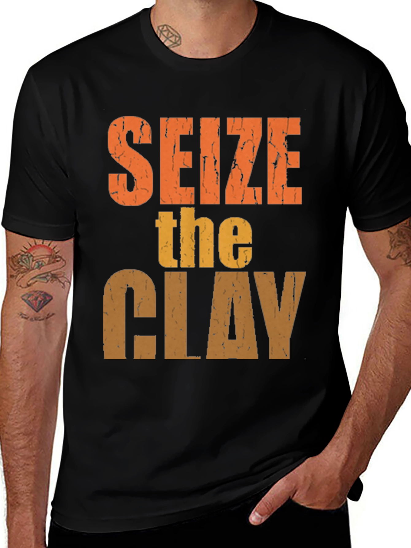 Seize the Clay Graphic Tee - Black Cotton T-Shirt