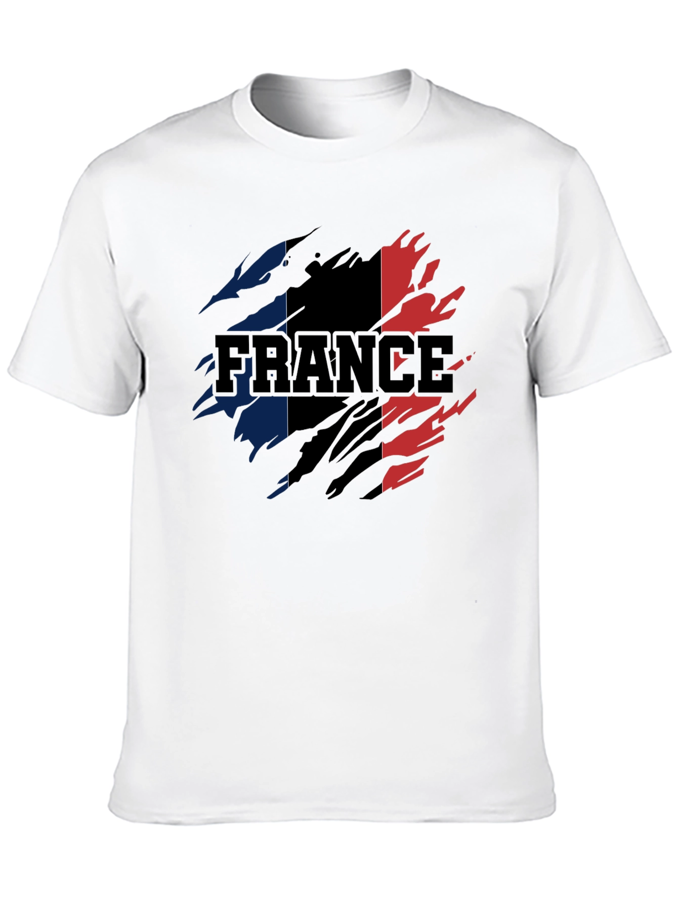 France Flag Ripped T-Shirt - Distressed Patriotic Tee