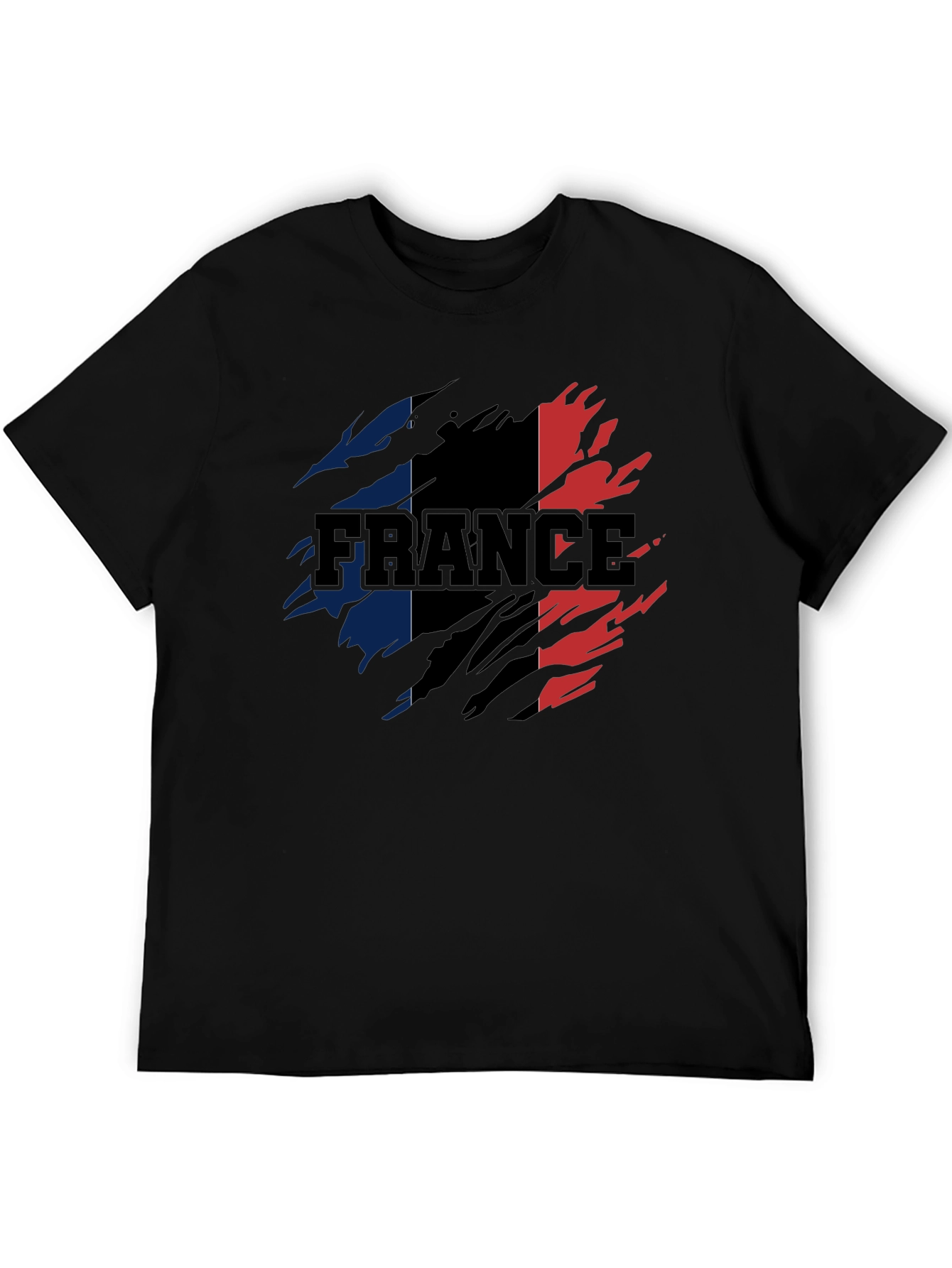 France Flag Ripped T-Shirt - Distressed Patriotic Tee