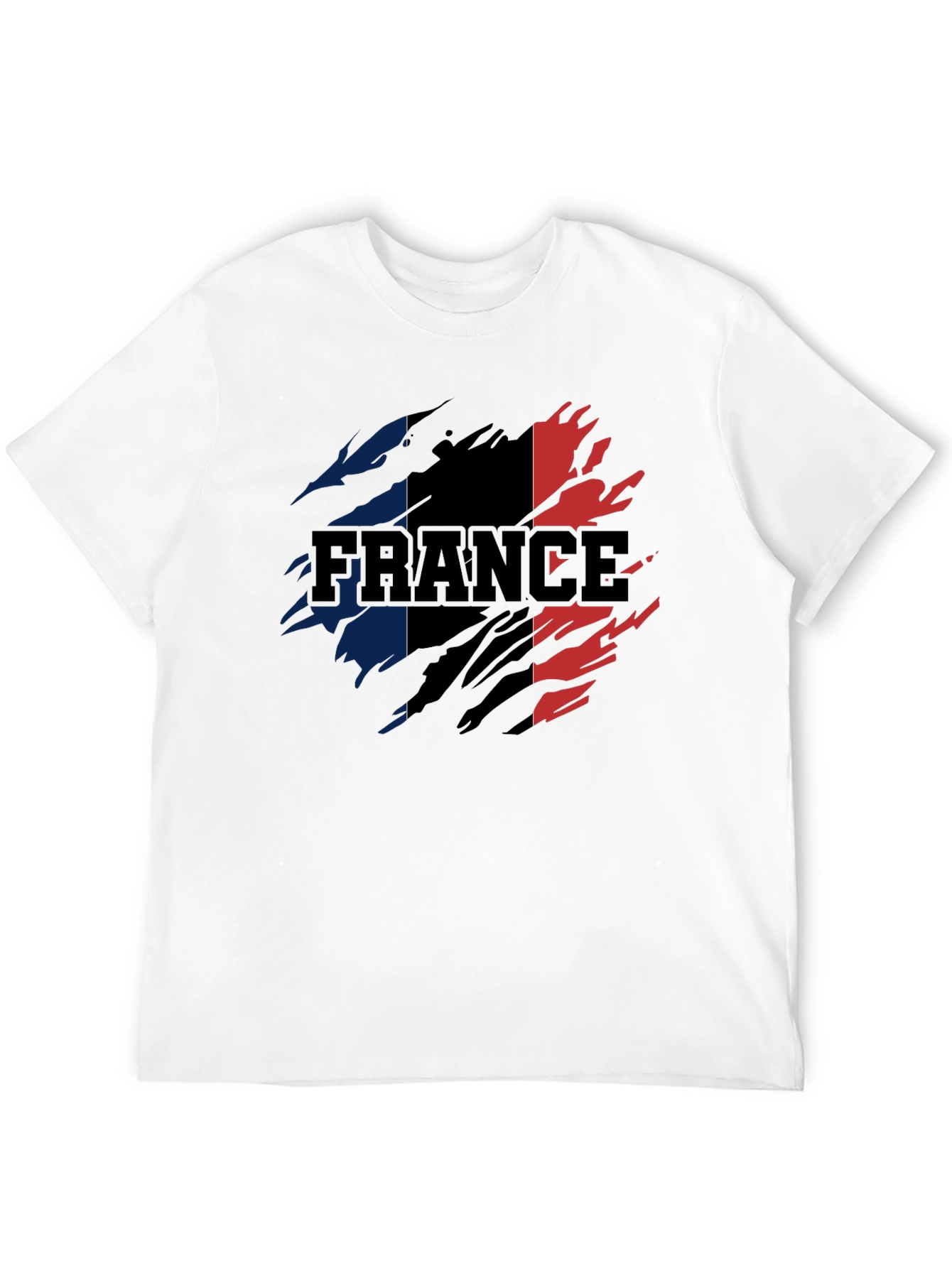 France Flag Ripped T-Shirt - Distressed Patriotic Tee