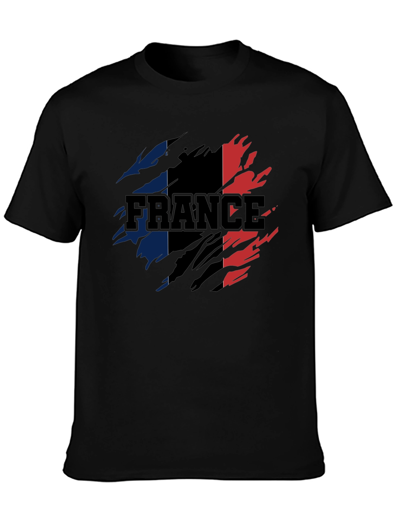 France Flag Ripped T-Shirt - Distressed Patriotic Tee