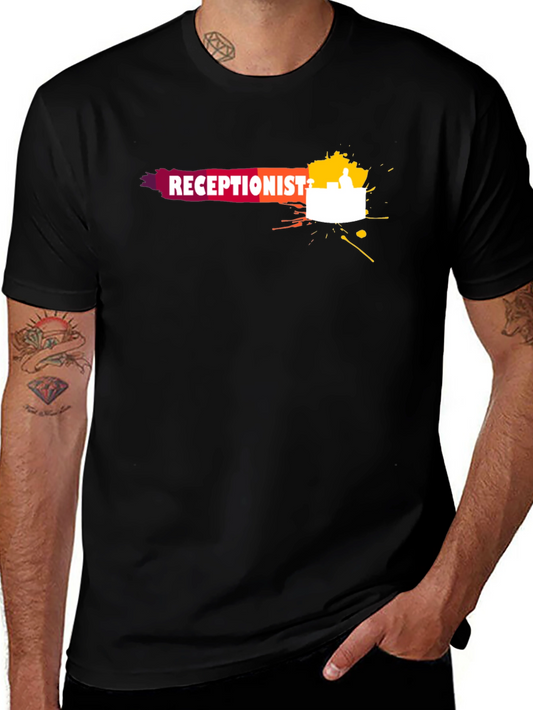 Receptionist Graphic Tee - Stylish Work Shirt