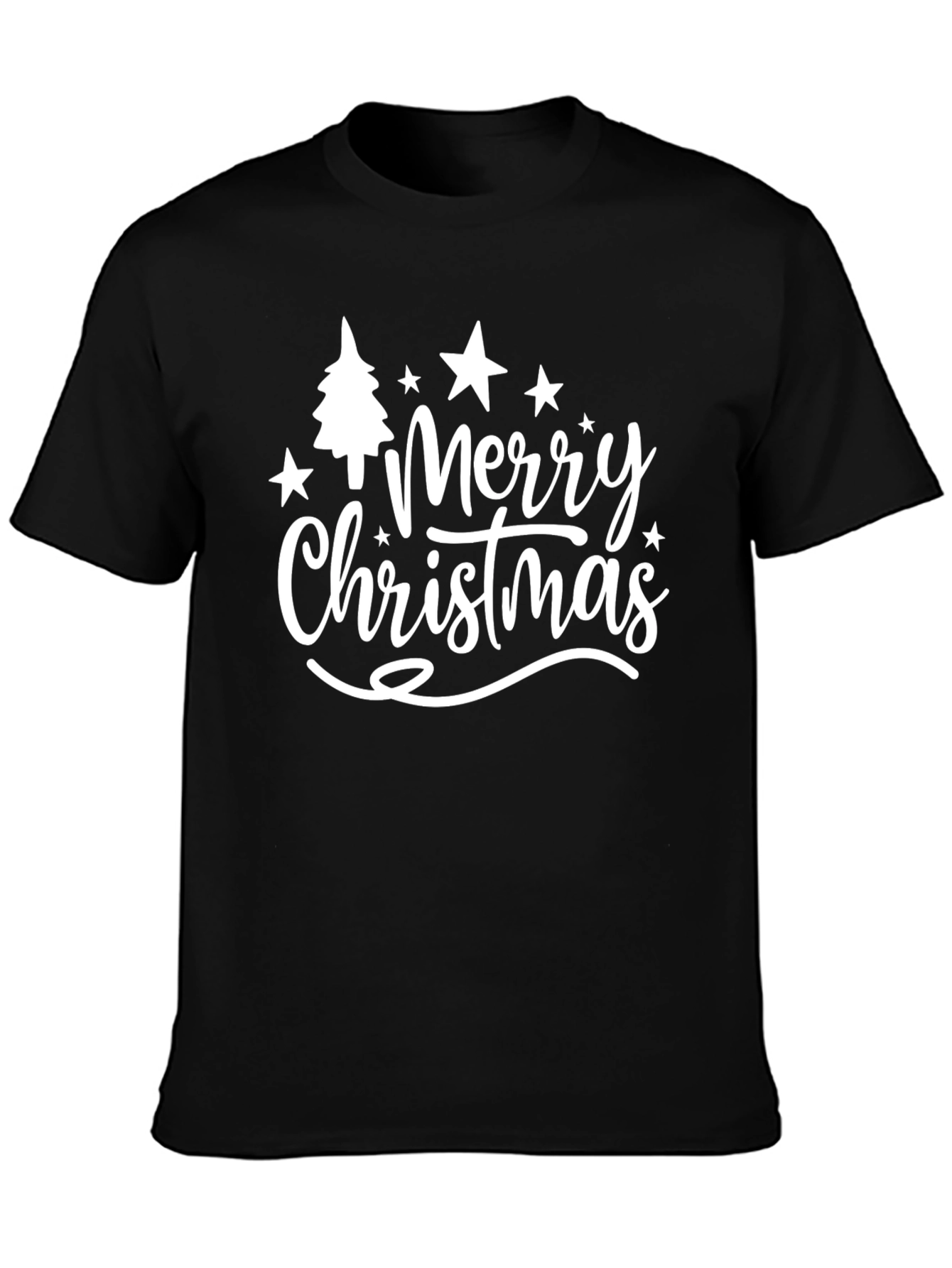 Merry Christmas Black Graphic T-Shirt
