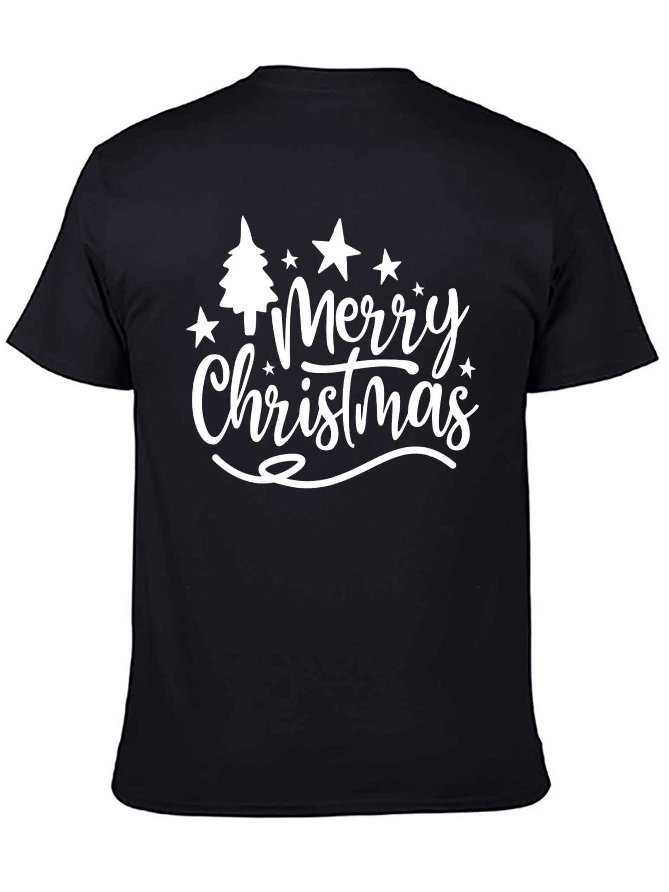Merry Christmas Black Graphic T-Shirt