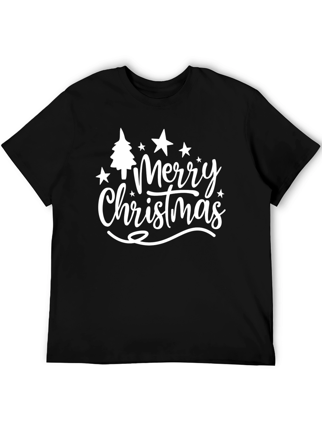 Merry Christmas Black Graphic T-Shirt