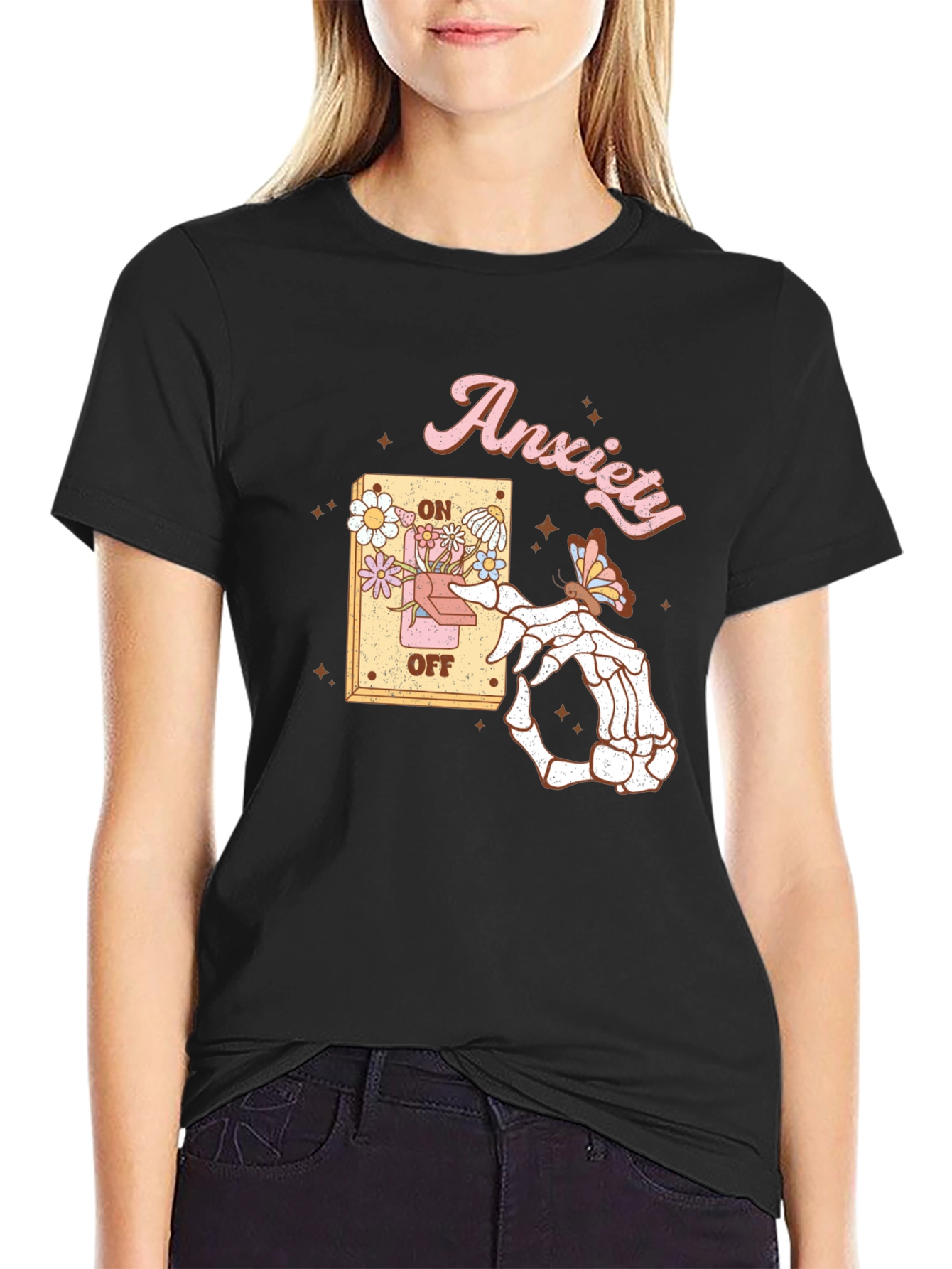 Anxiety On/Off Switch Graphic T-Shirt