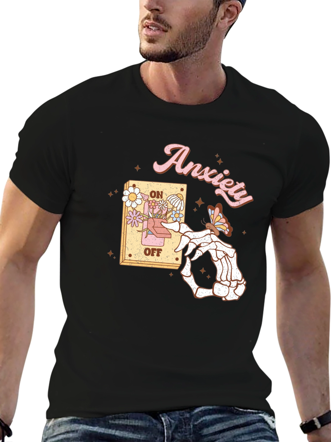 Anxiety On/Off Switch Graphic T-Shirt