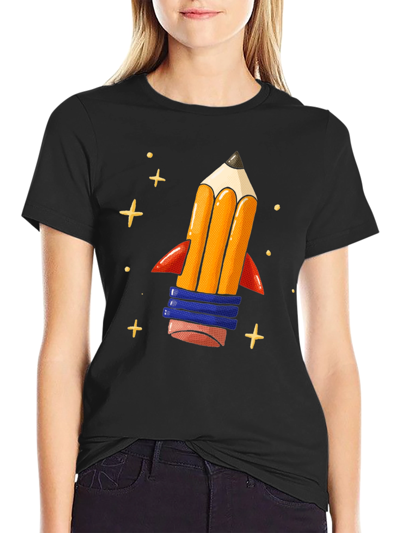Pencil Rocket Graphic Tee - Back to School Shirt