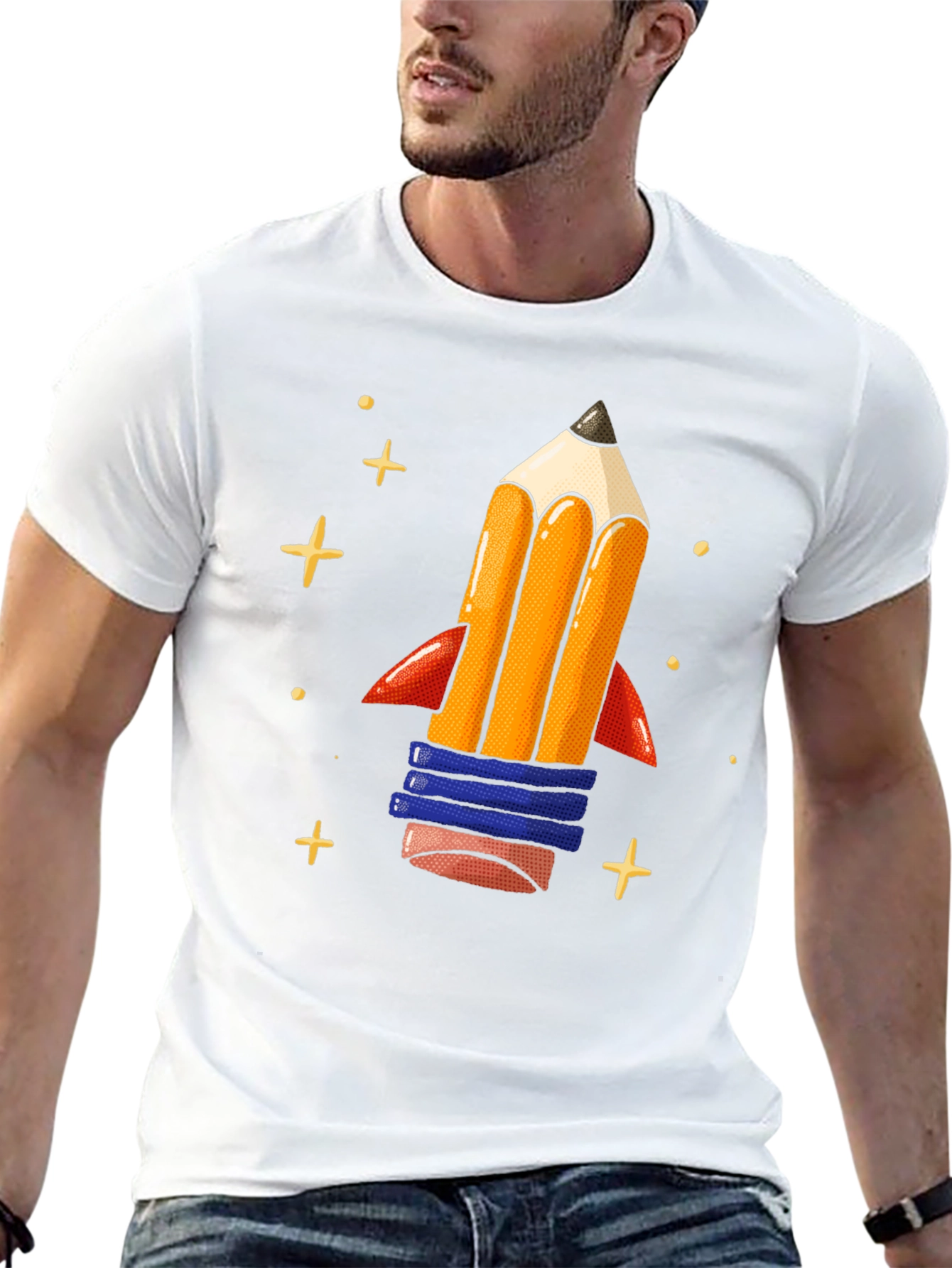 Pencil Rocket Graphic Tee - Back to School Shirt