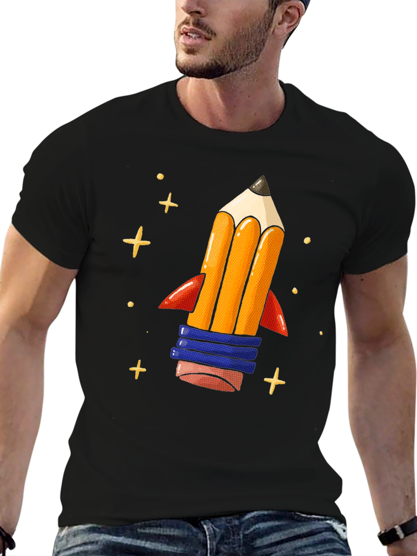 Pencil Rocket Graphic Tee - Back to School Shirt