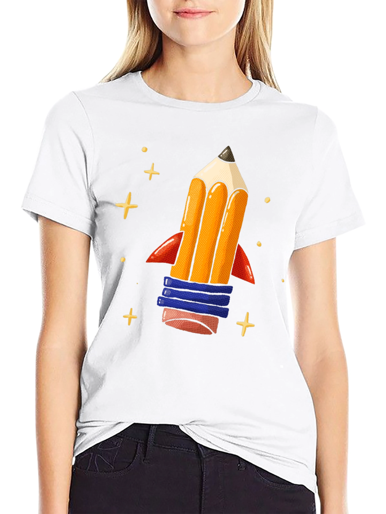 Pencil Rocket Graphic Tee - Back to School Shirt