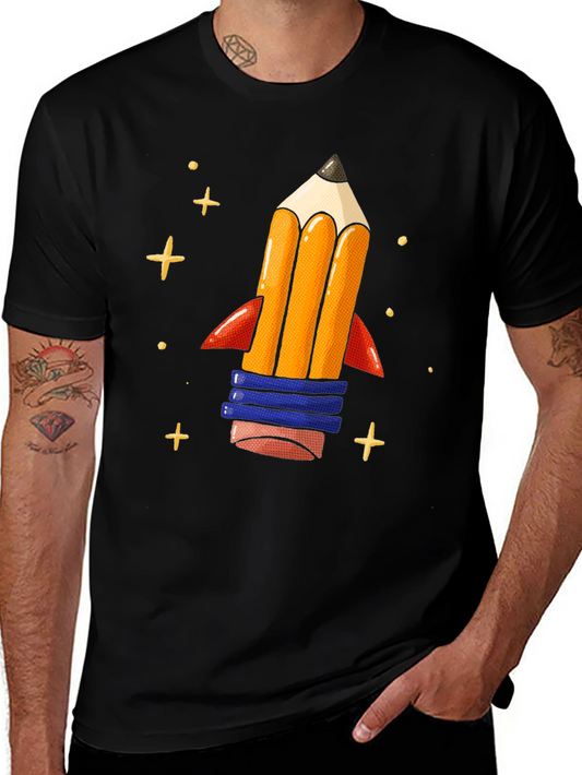 Pencil Rocket Graphic Tee - Back to School Shirt