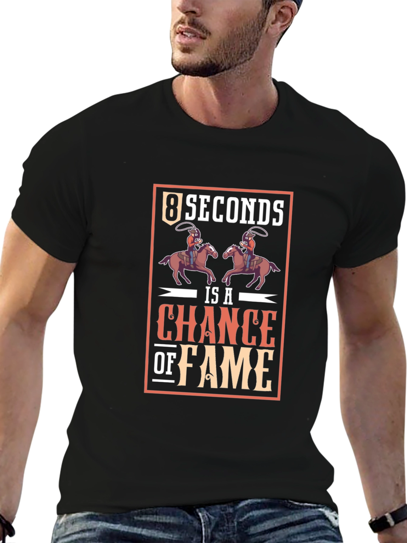 8 Seconds Chance of Fame Black T-Shirt