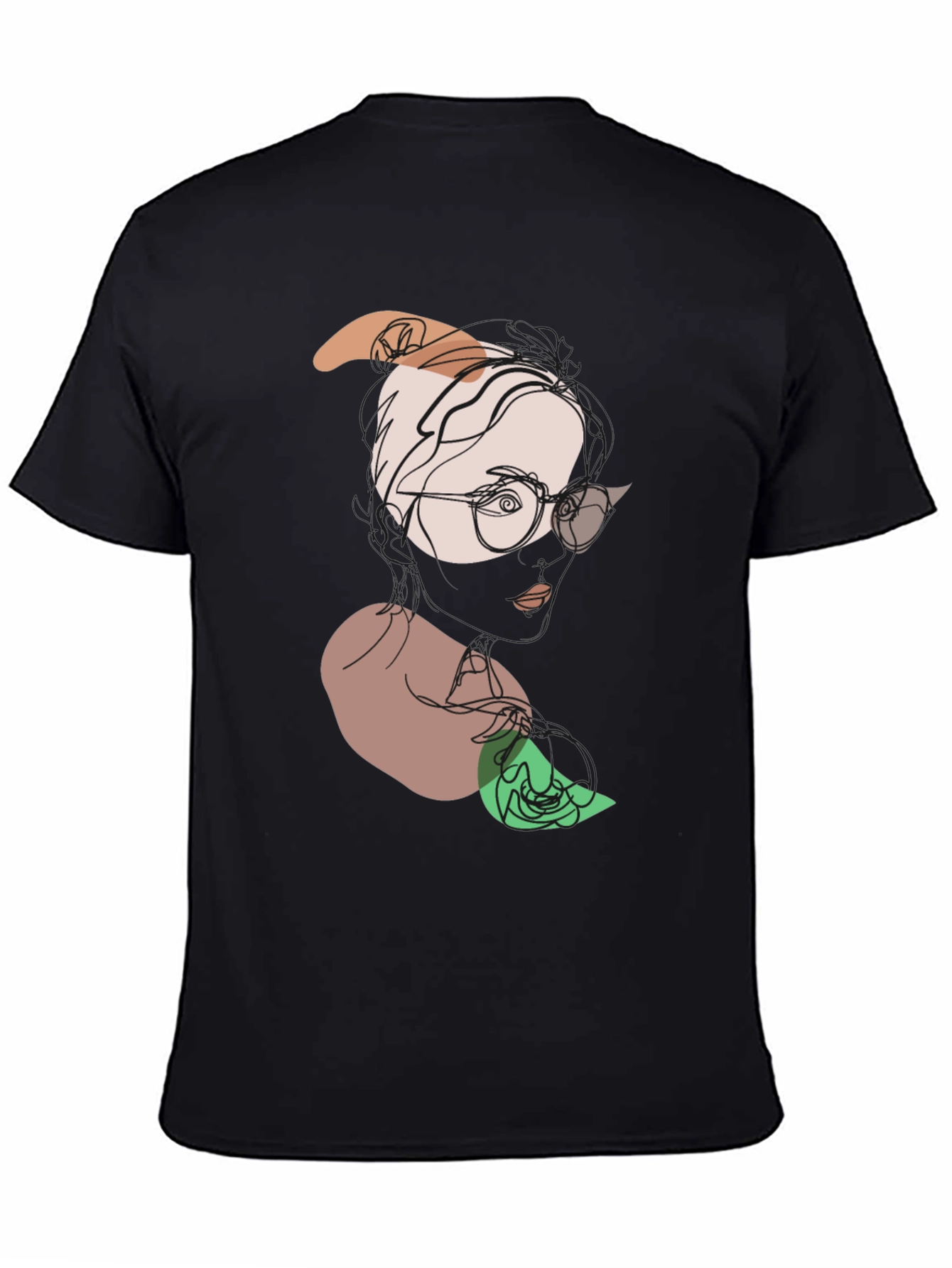 Abstract Face Graphic Tee - Modern Line Art T-Shirt