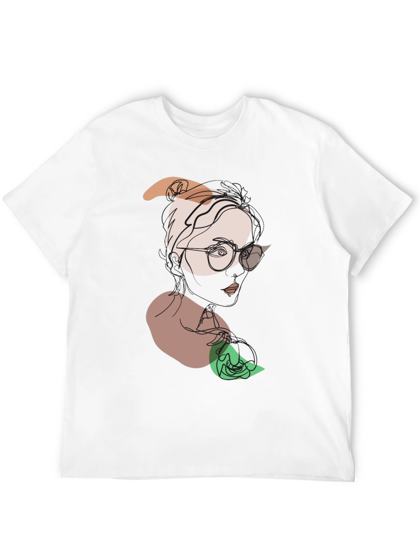 Abstract Face Graphic Tee - Modern Line Art T-Shirt