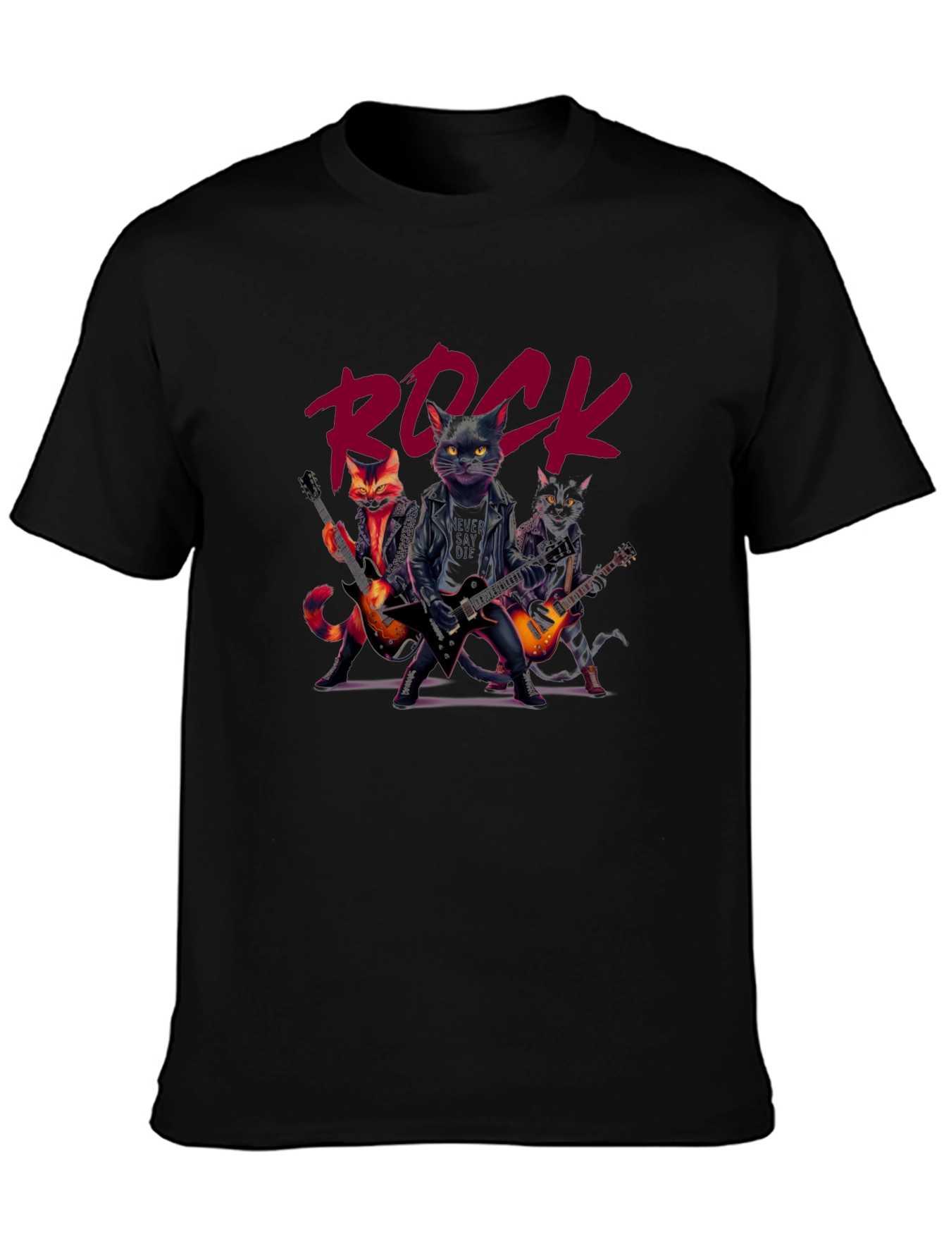 Rock Band Cats Graphic T-Shirt