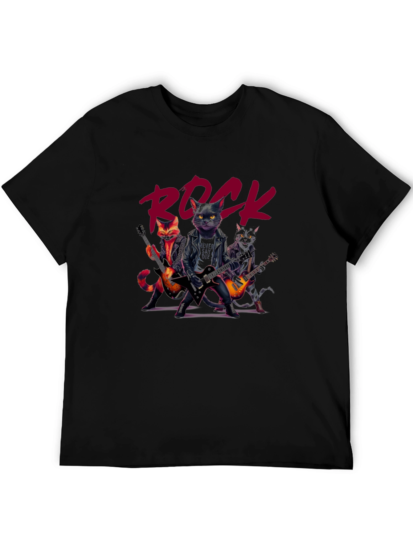 Rock Band Cats Graphic T-Shirt