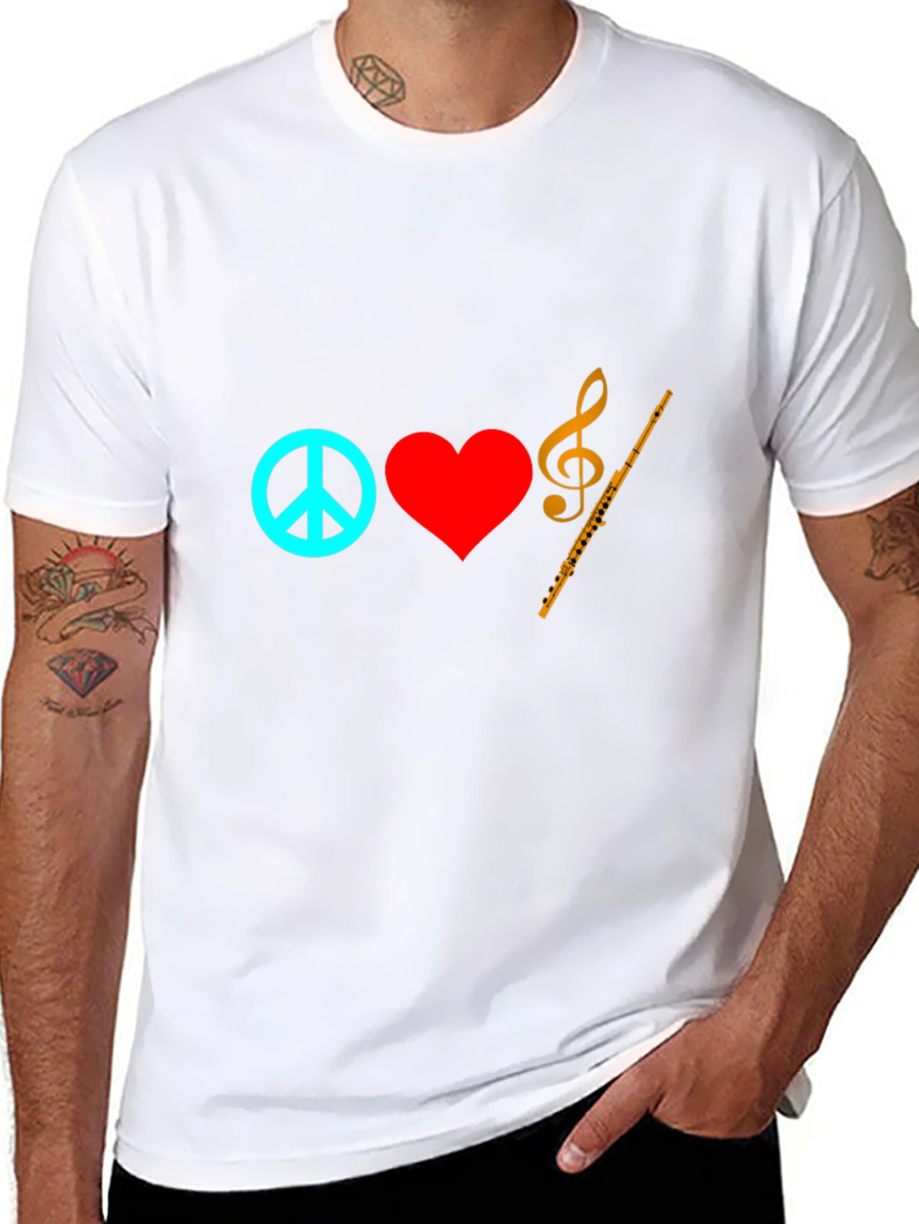Peace Love Music T-Shirt - Soft Cotton Graphic Tee