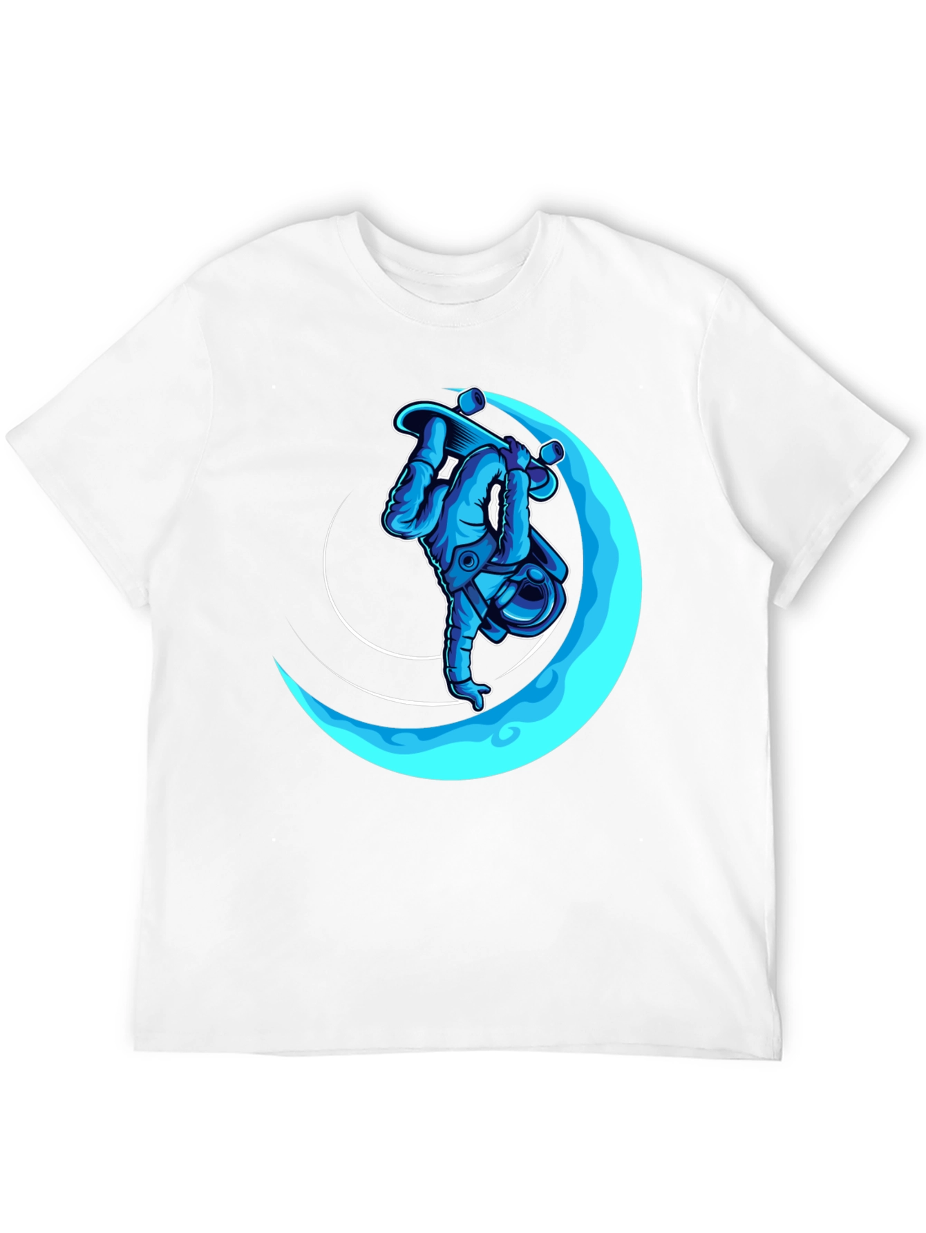 Astronaut Skateboarder Black Graphic T-Shirt