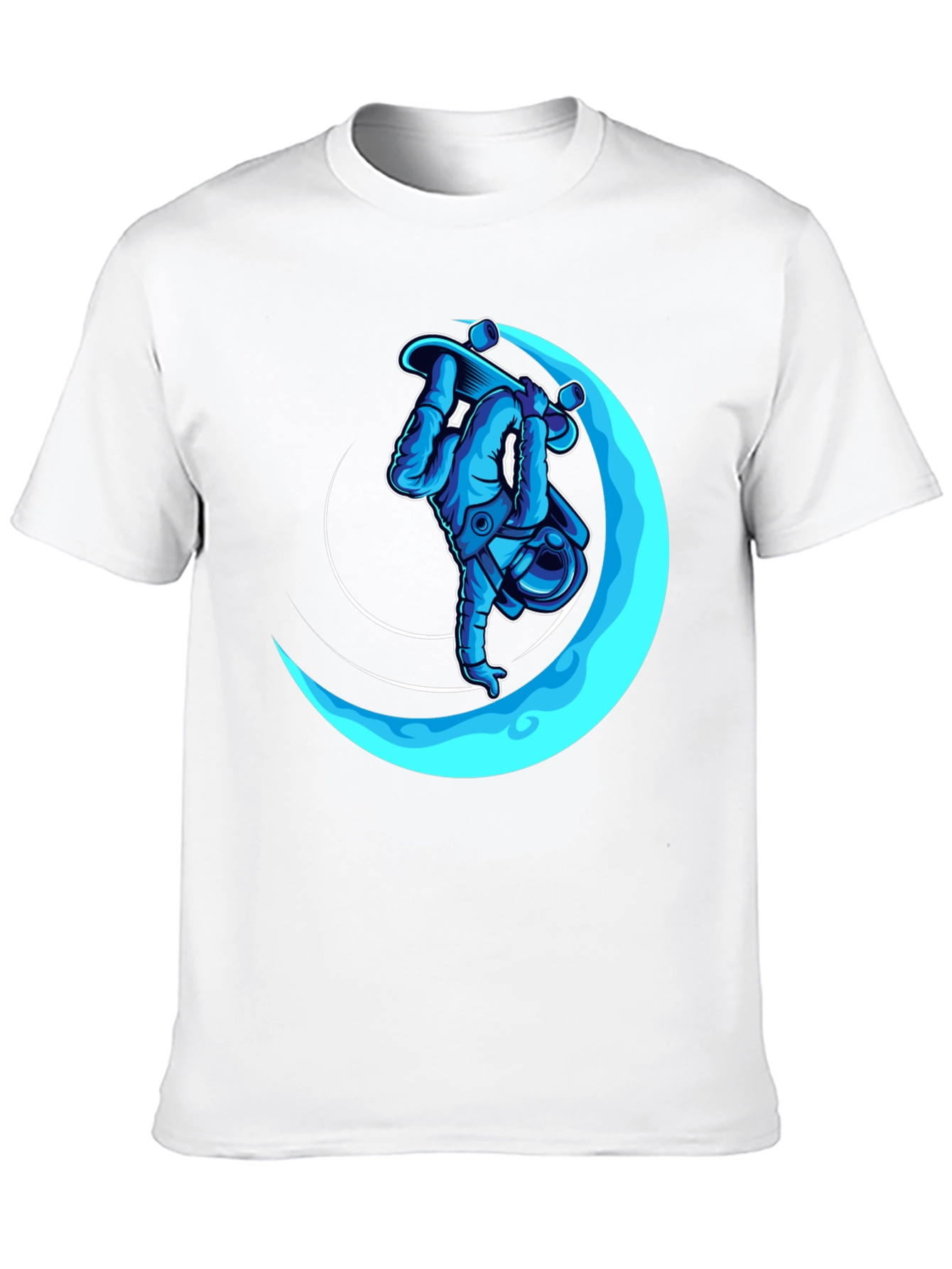 Astronaut Skateboarder Black Graphic T-Shirt