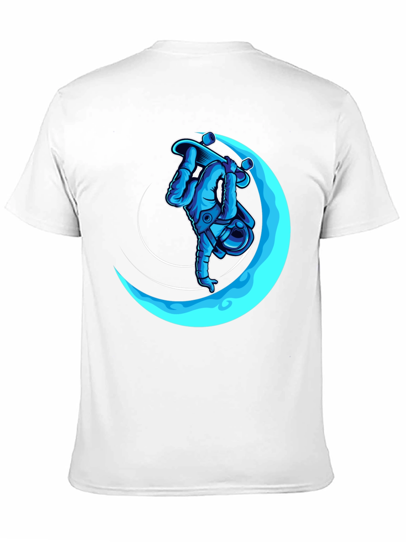 Astronaut Skateboarder Black Graphic T-Shirt