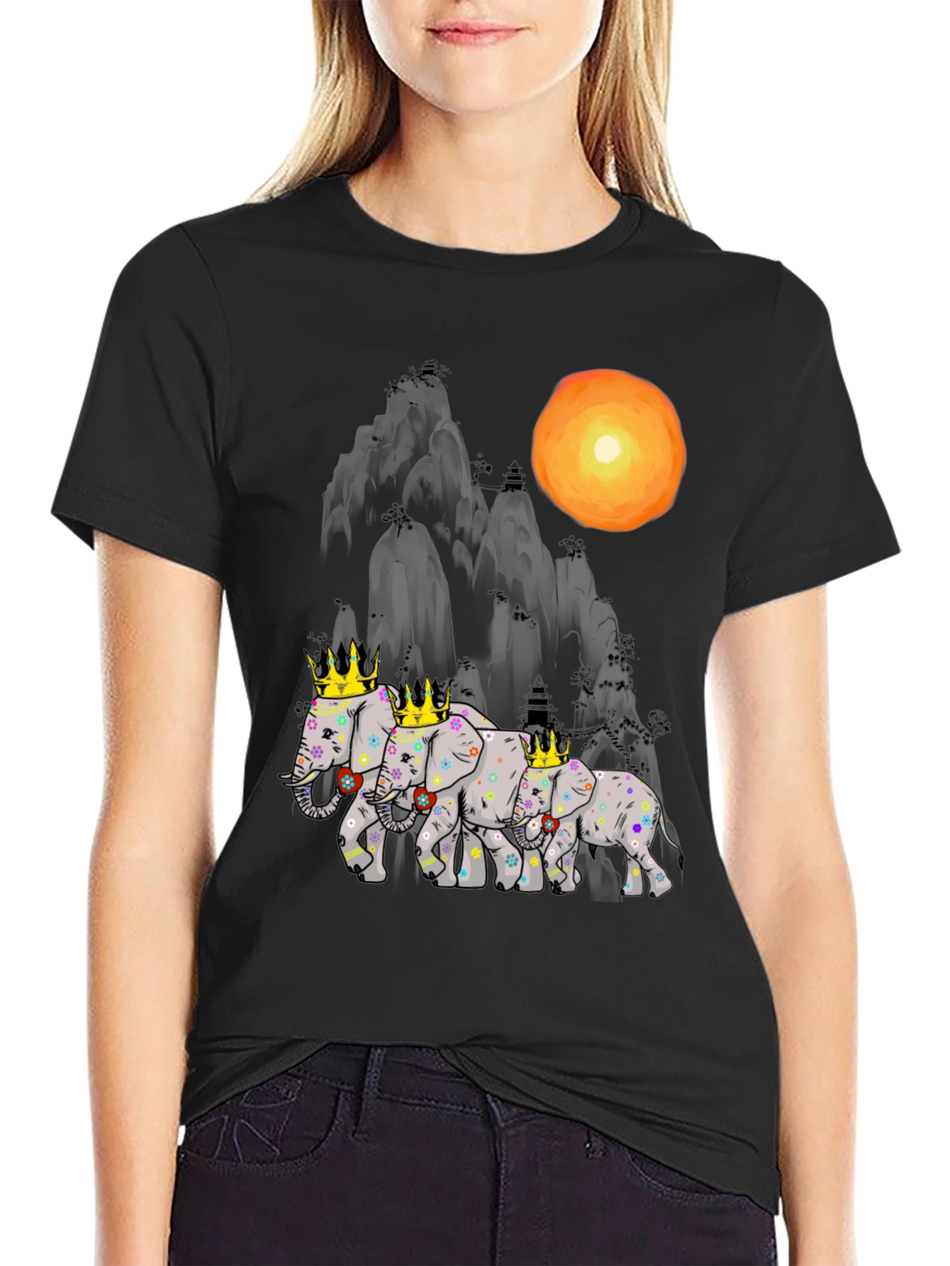 Royal Elephant Family Graphic Tee
