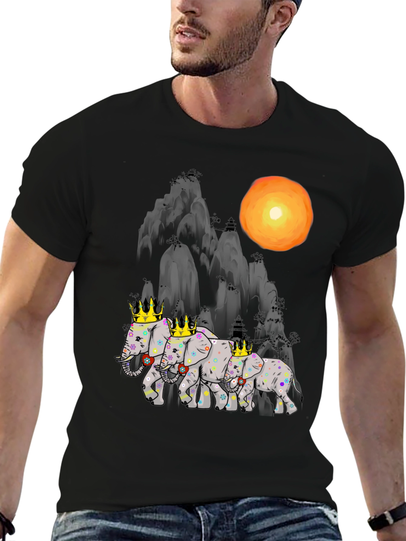 Royal Elephant Family Graphic Tee
