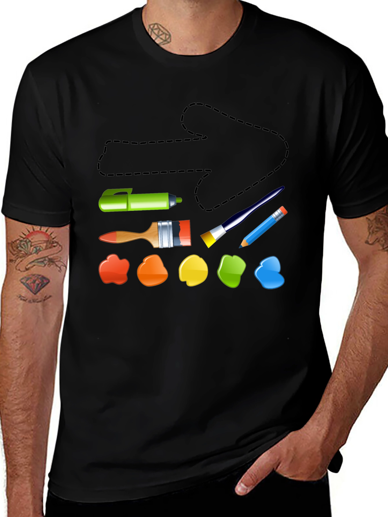 Artistic Palette Black T-Shirt
