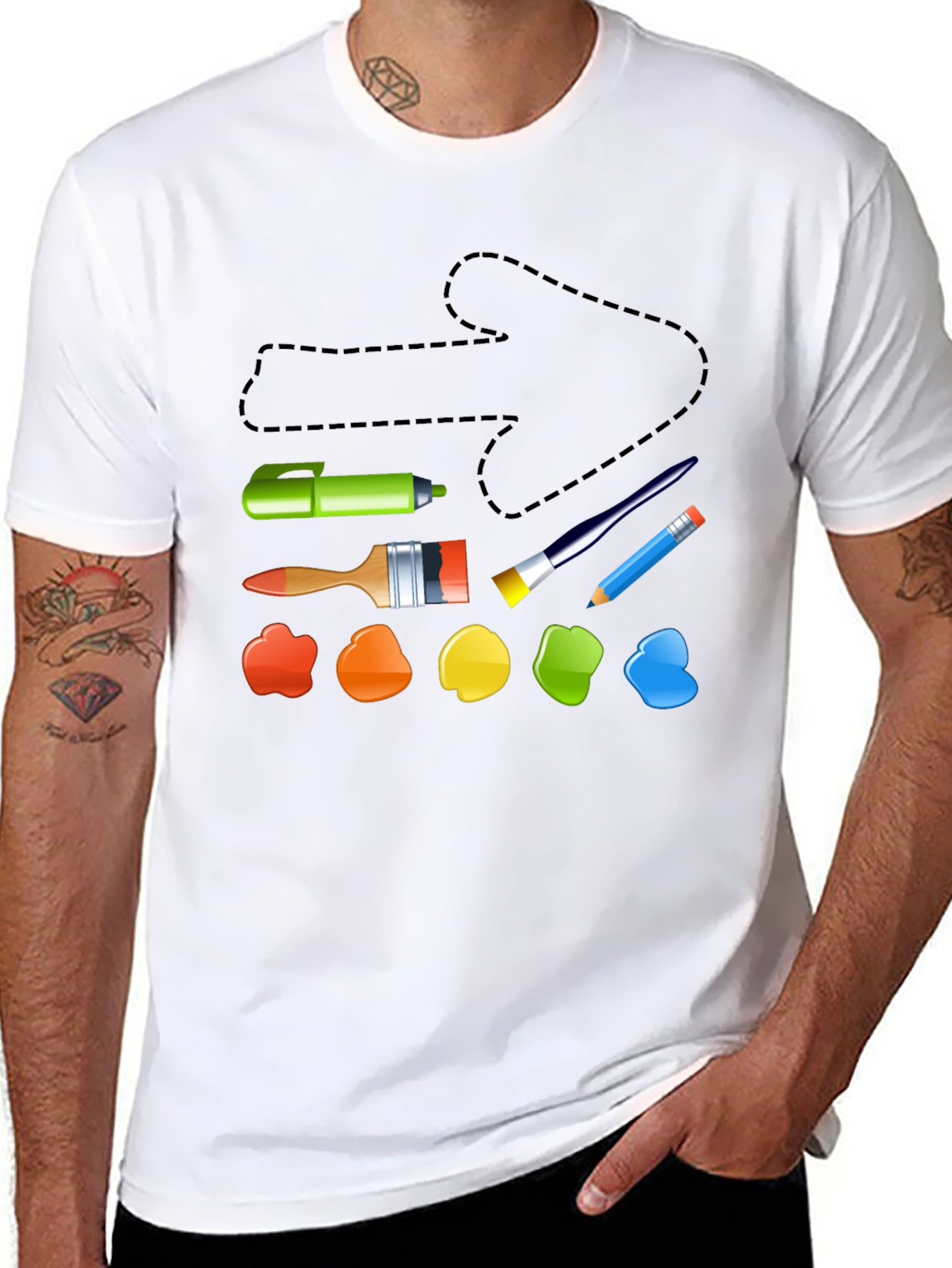 Artistic Palette Black T-Shirt