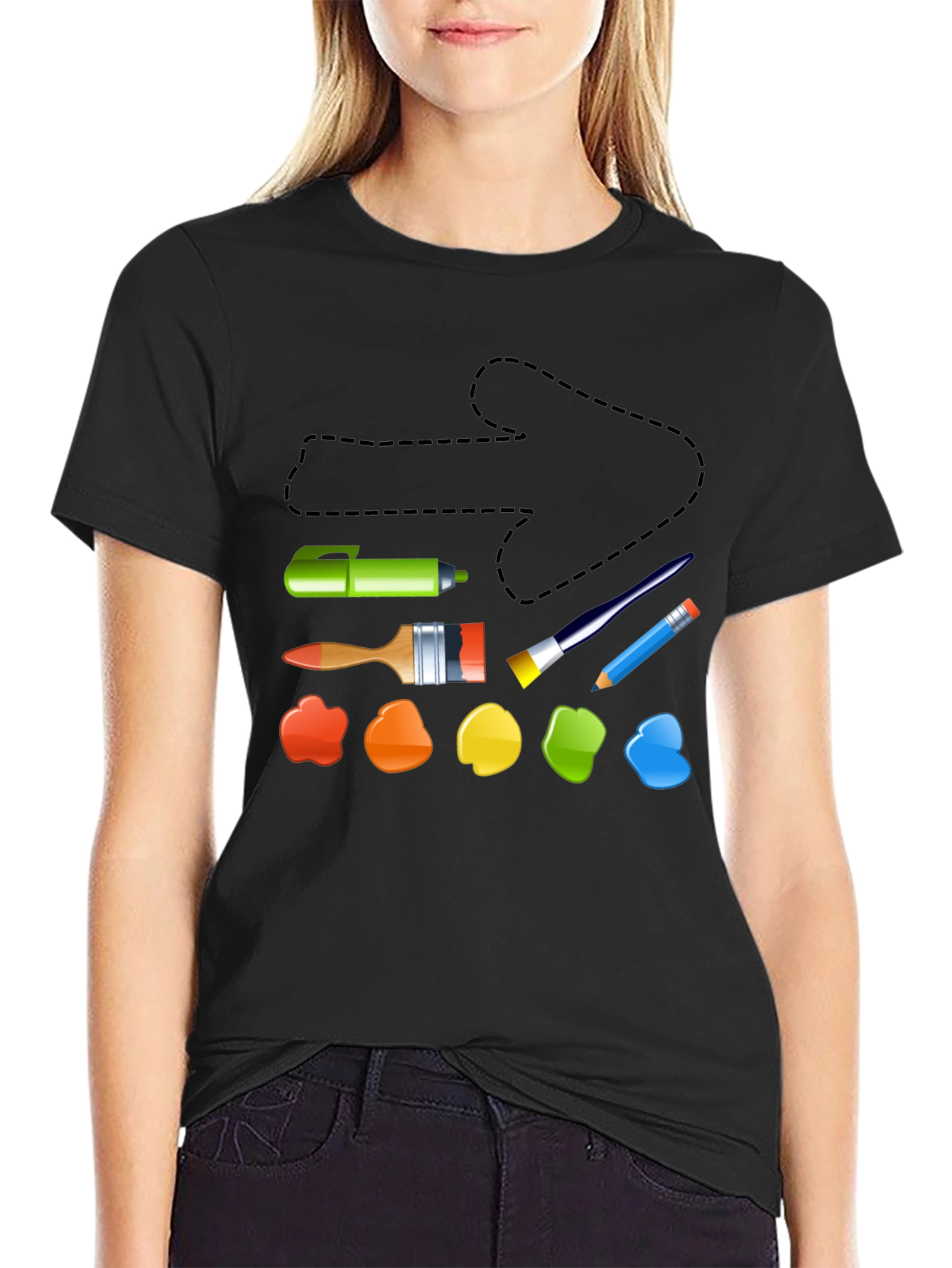 Artistic Palette Black T-Shirt