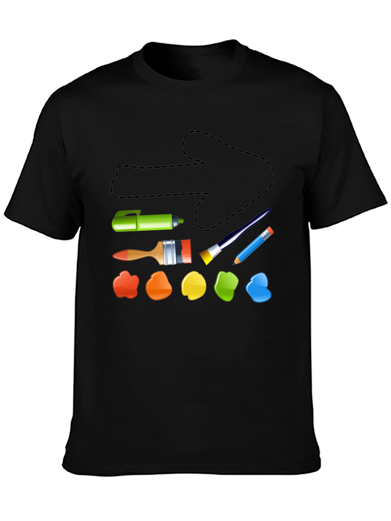 Artistic Palette Black T-Shirt