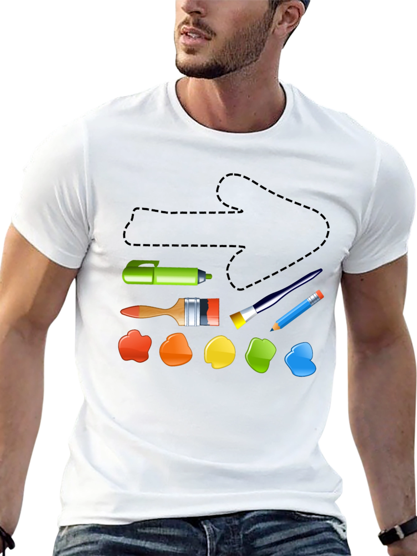 Artistic Palette Black T-Shirt
