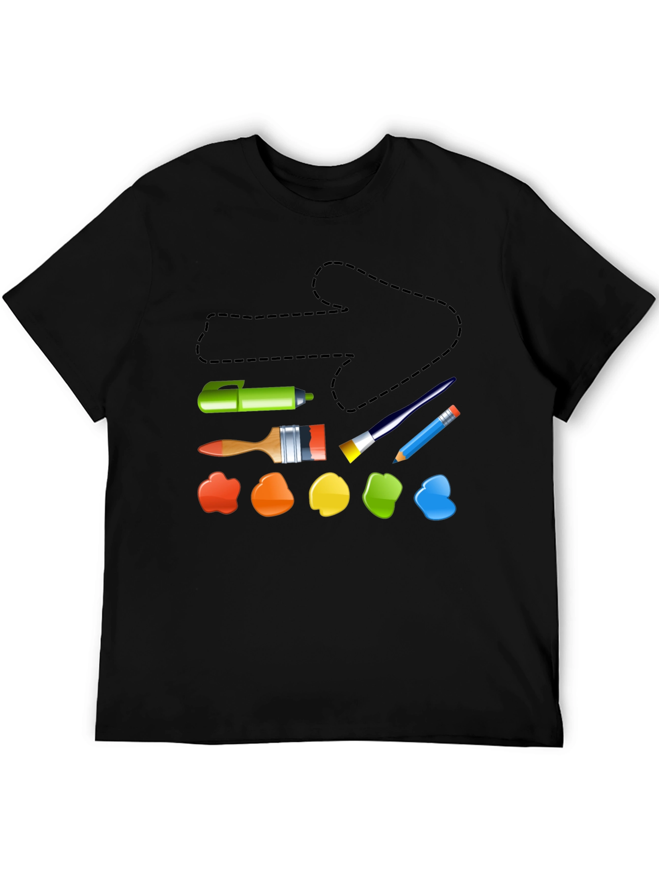 Artistic Palette Black T-Shirt