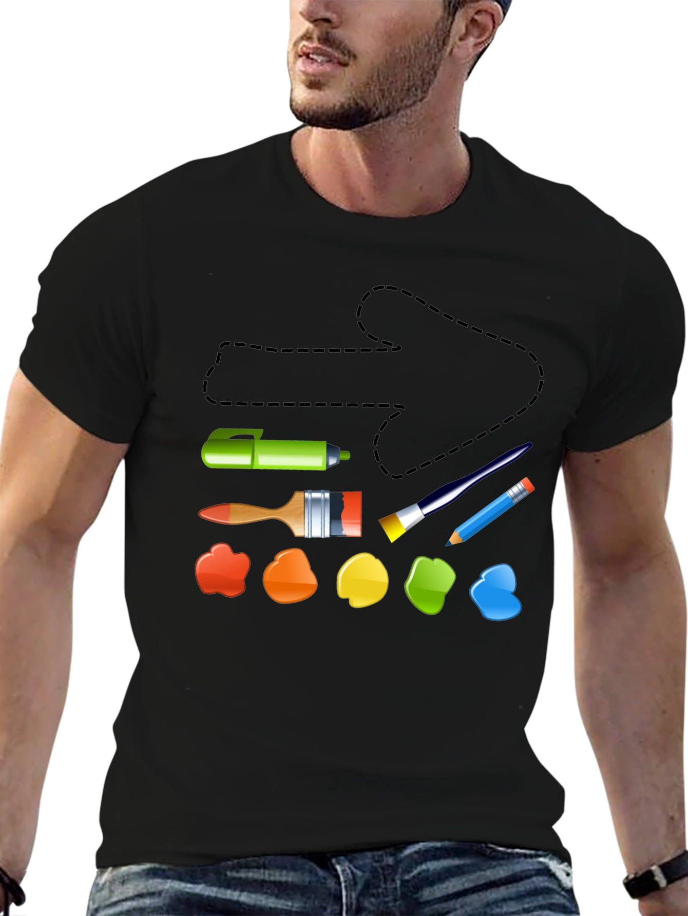 Artistic Palette Black T-Shirt