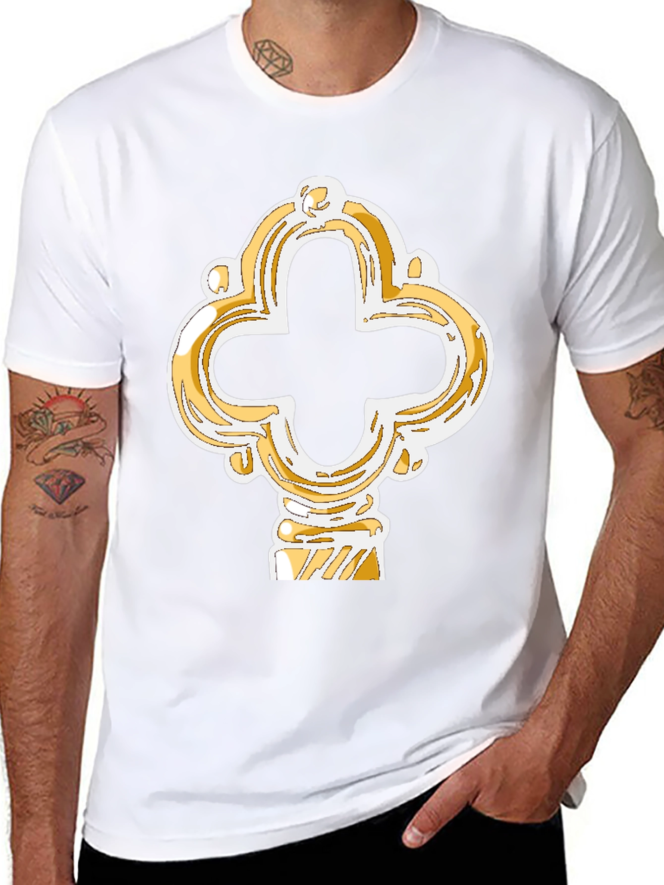 Ornate Key Graphic Tee - Black