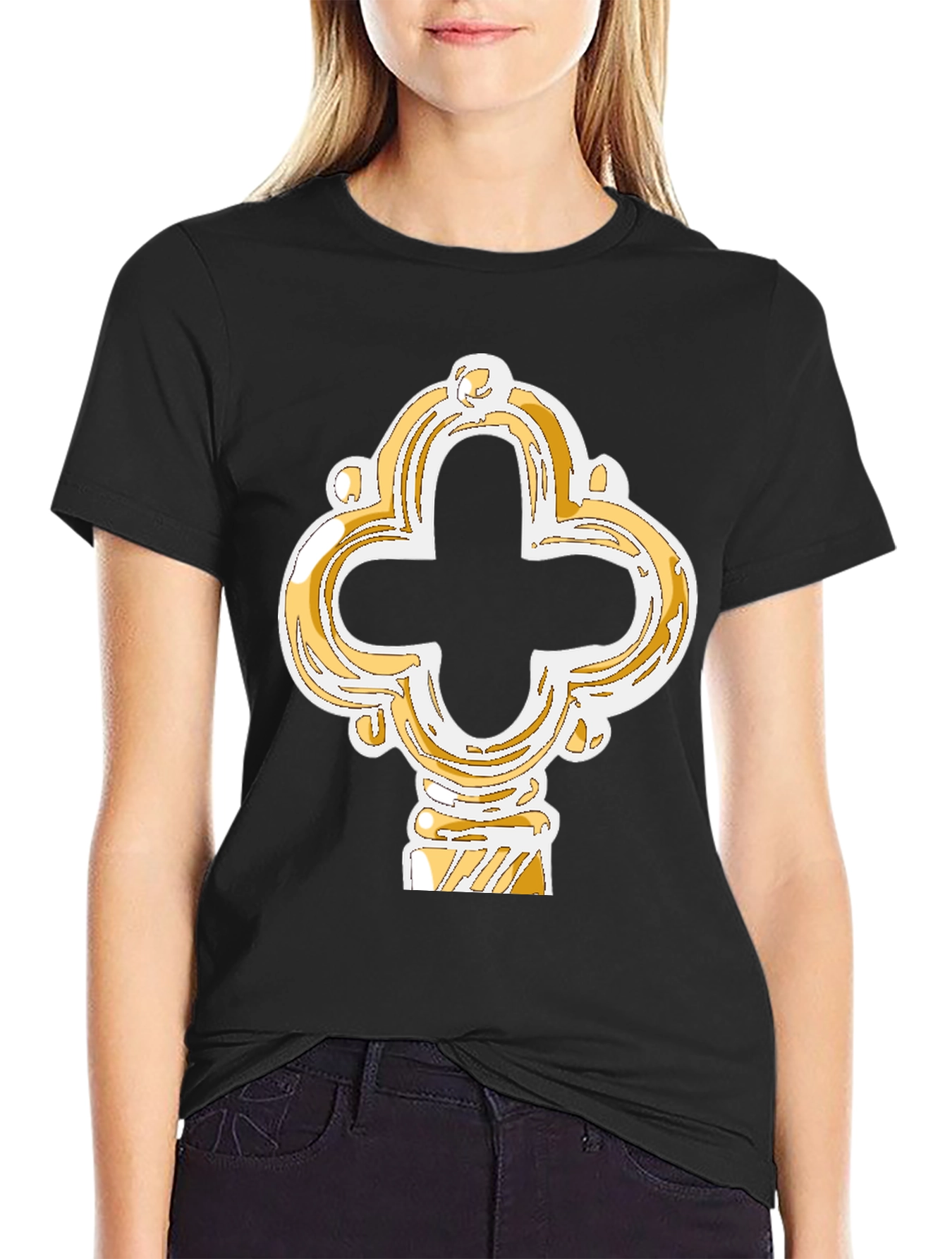 Ornate Key Graphic Tee - Black