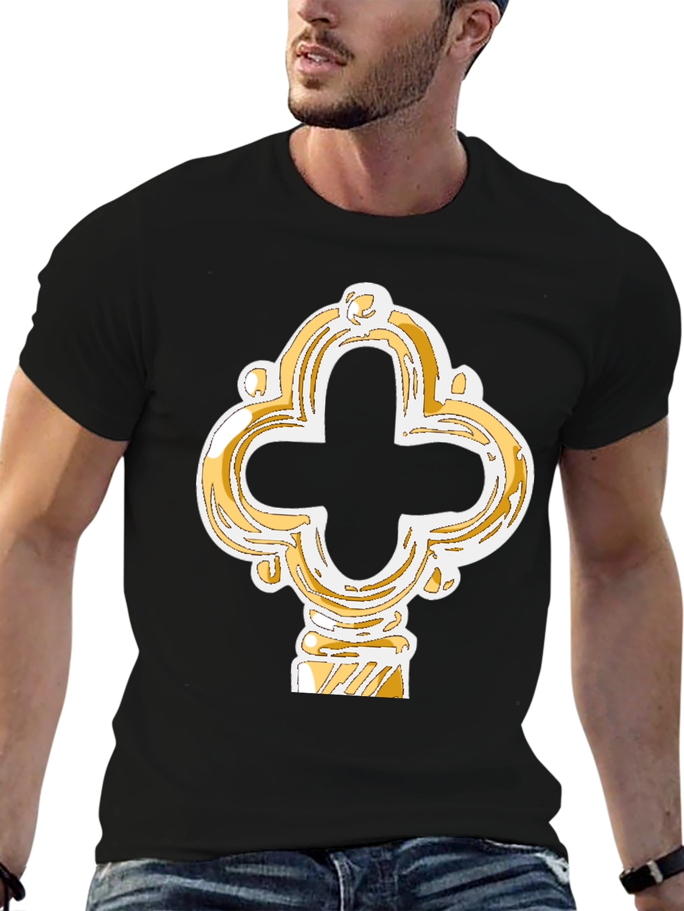 Ornate Key Graphic Tee - Black
