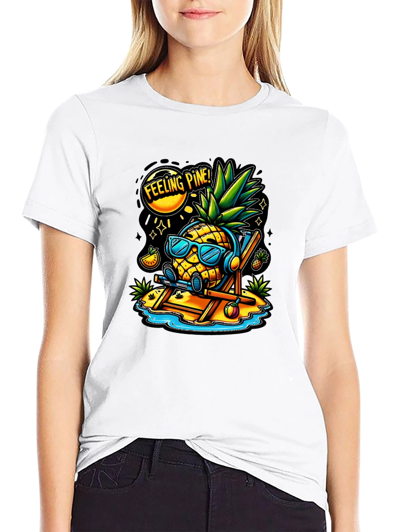 Feeling Pine Black Graphic T-Shirt