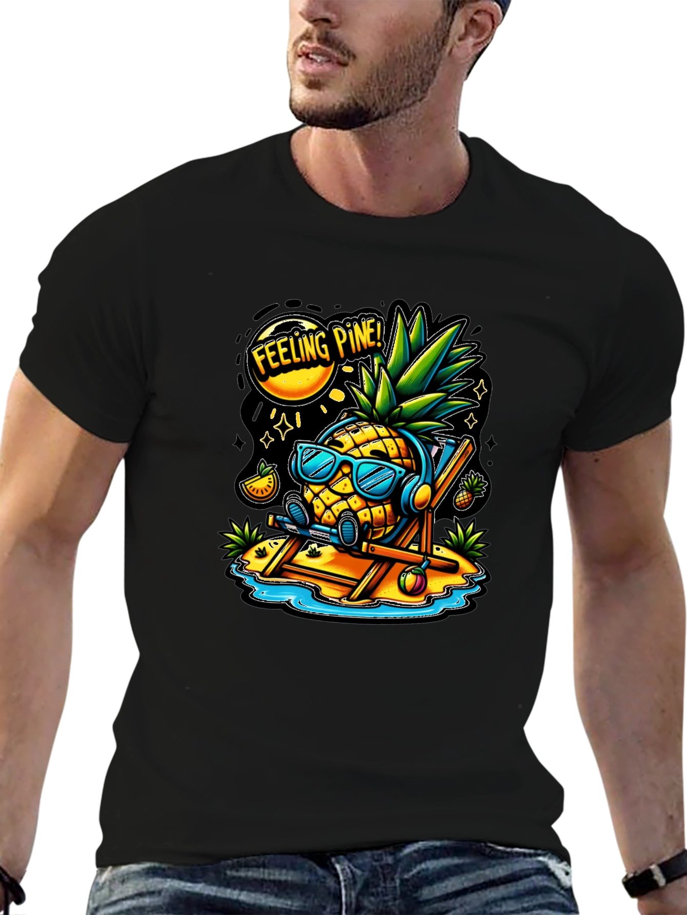 Feeling Pine Black Graphic T-Shirt