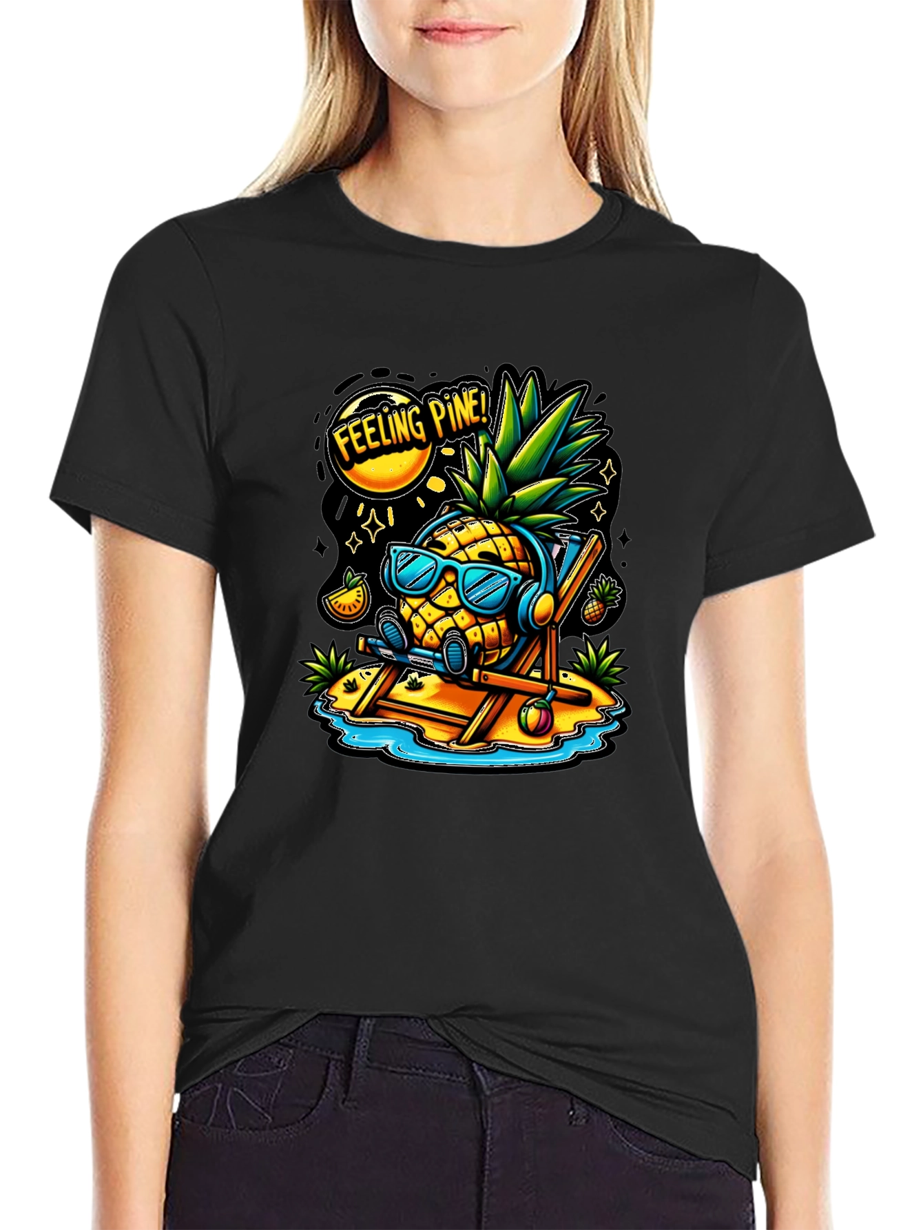 Feeling Pine Black Graphic T-Shirt