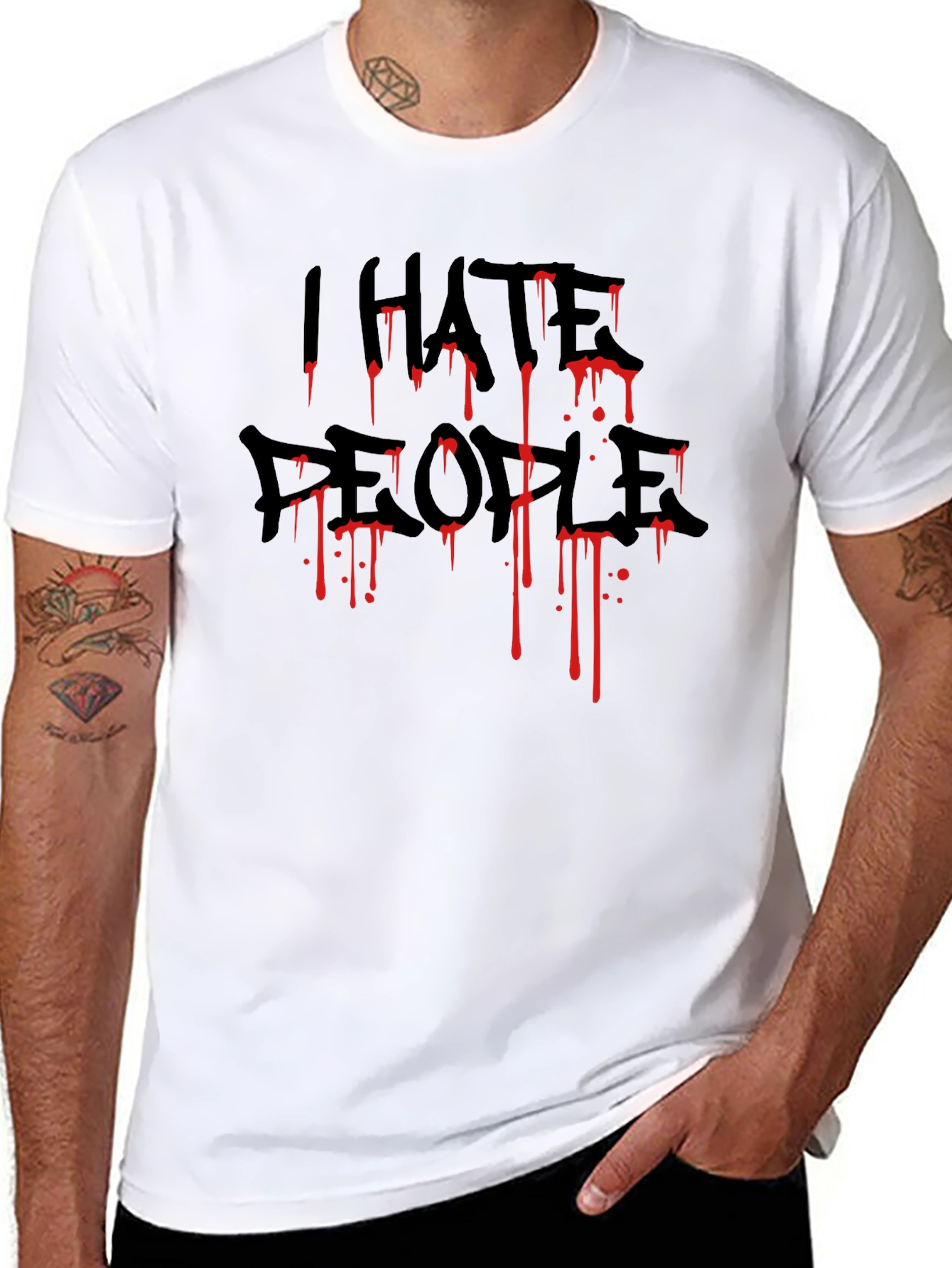 I HATE PEOPLE Graphic Tee - Black