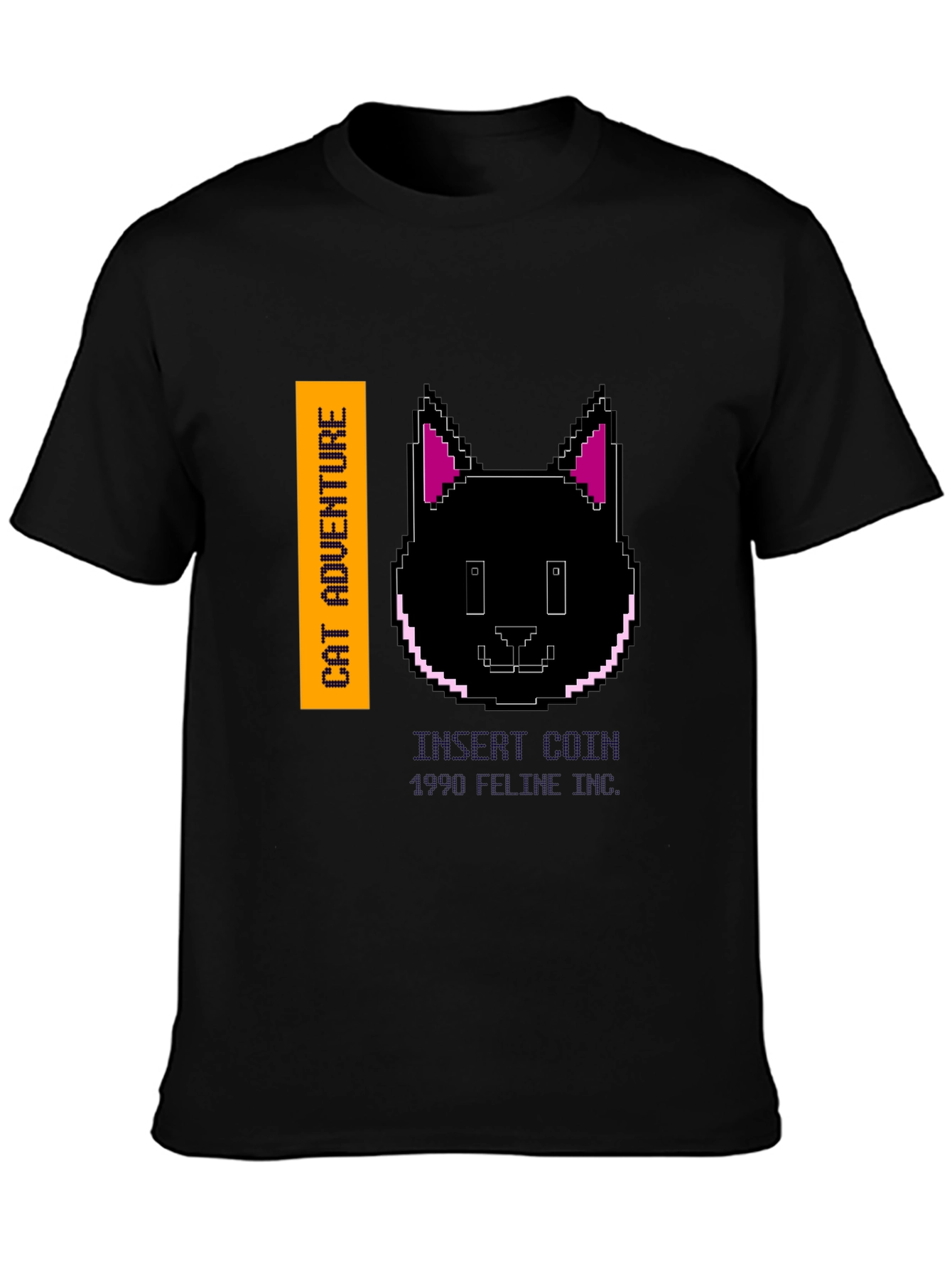 Cat Adventure Black Graphic Tee