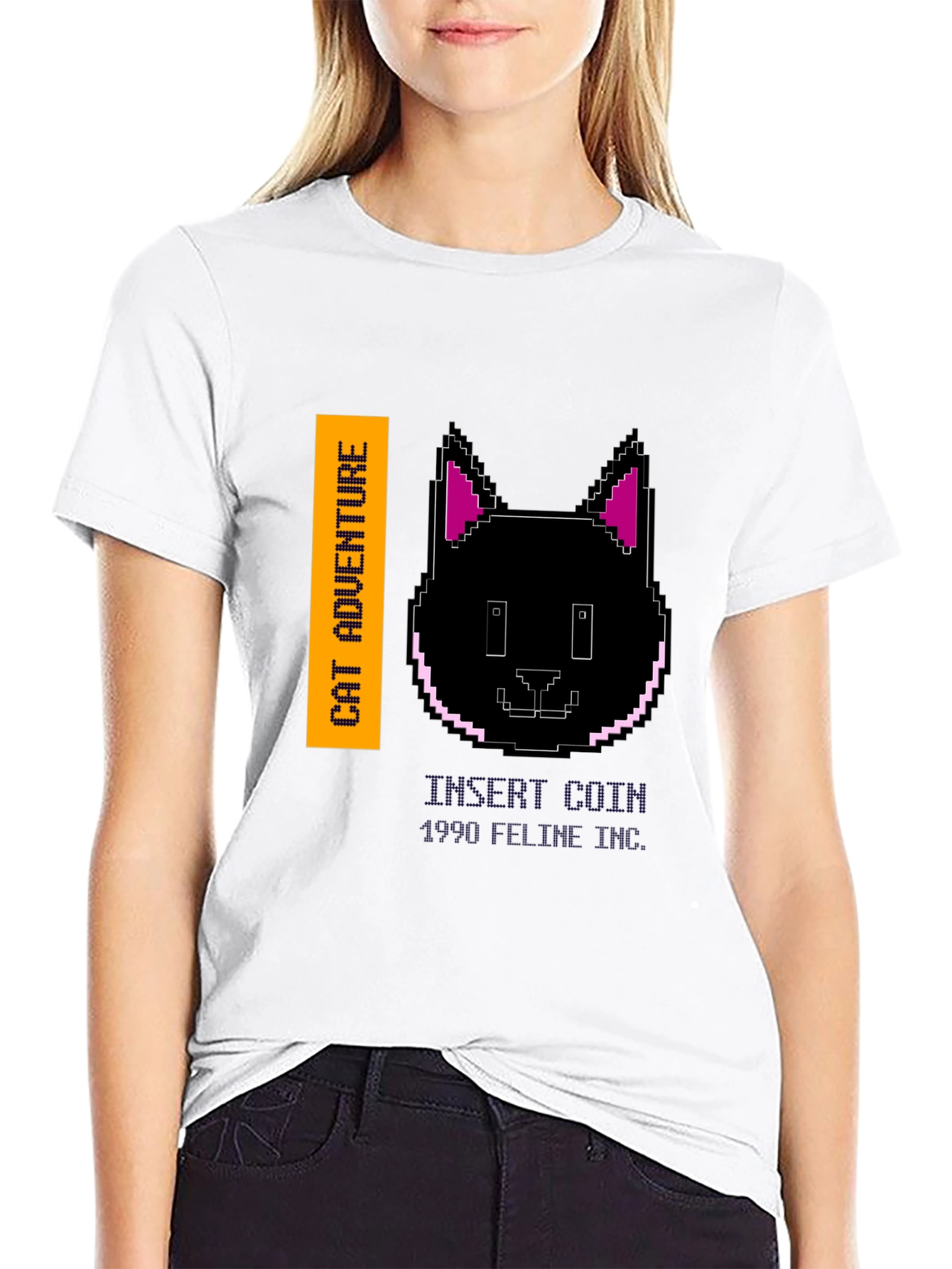 Cat Adventure Black Graphic Tee